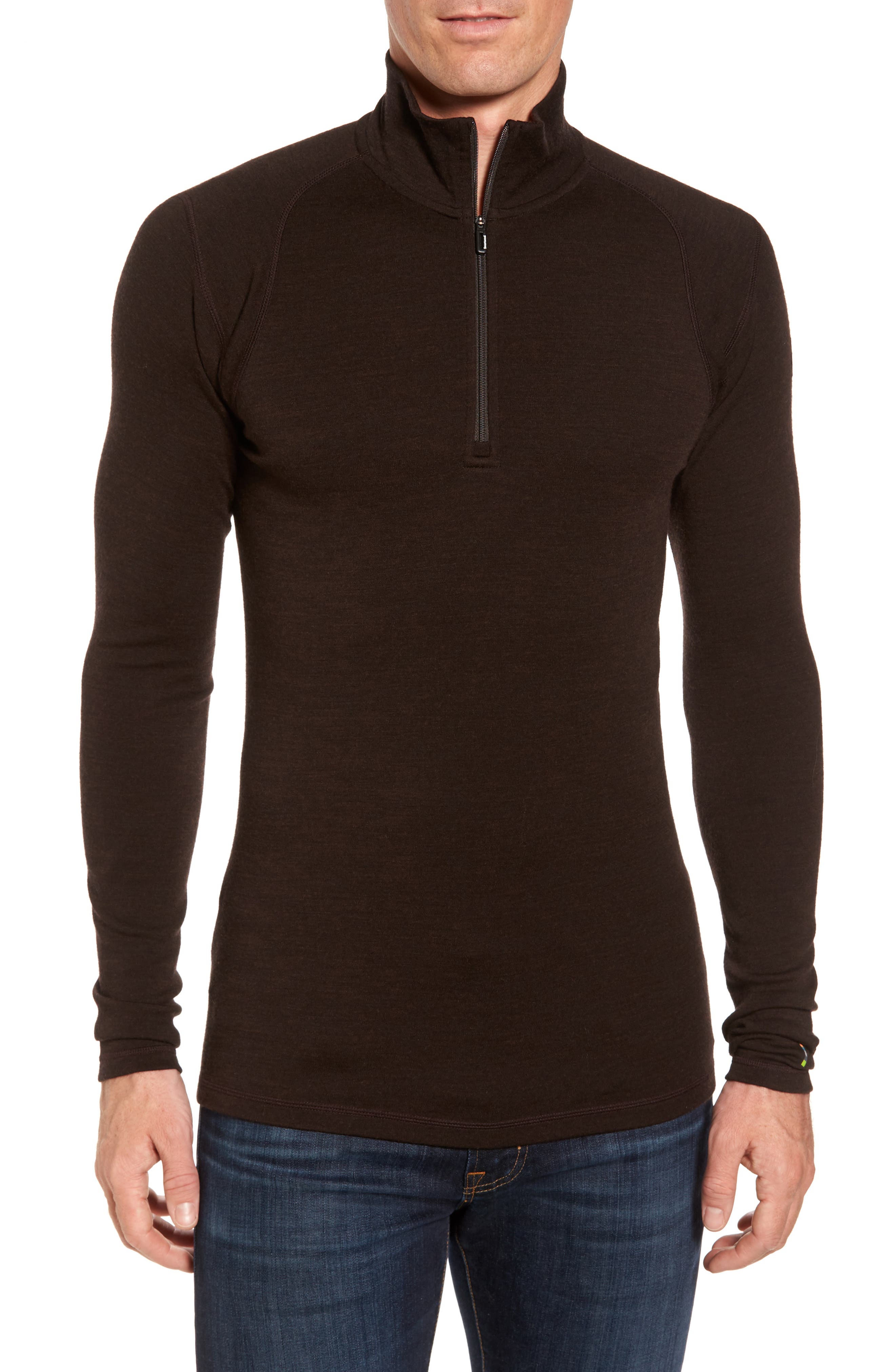 Smartwool Merino 250 Base Layer Quarter Zip Pullover, Brown
