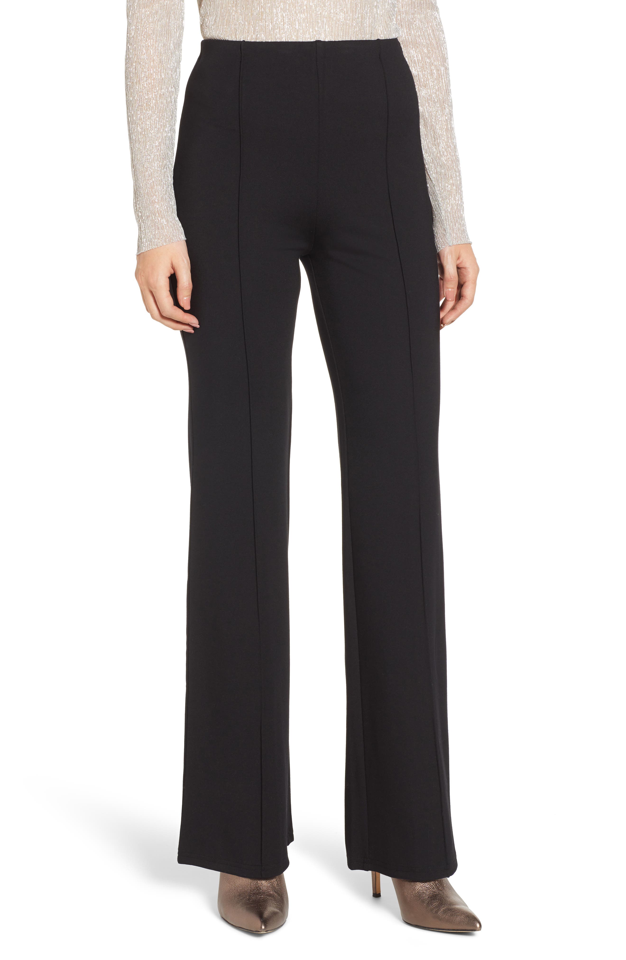 Leith High Waist Flare Leg Pants, Black