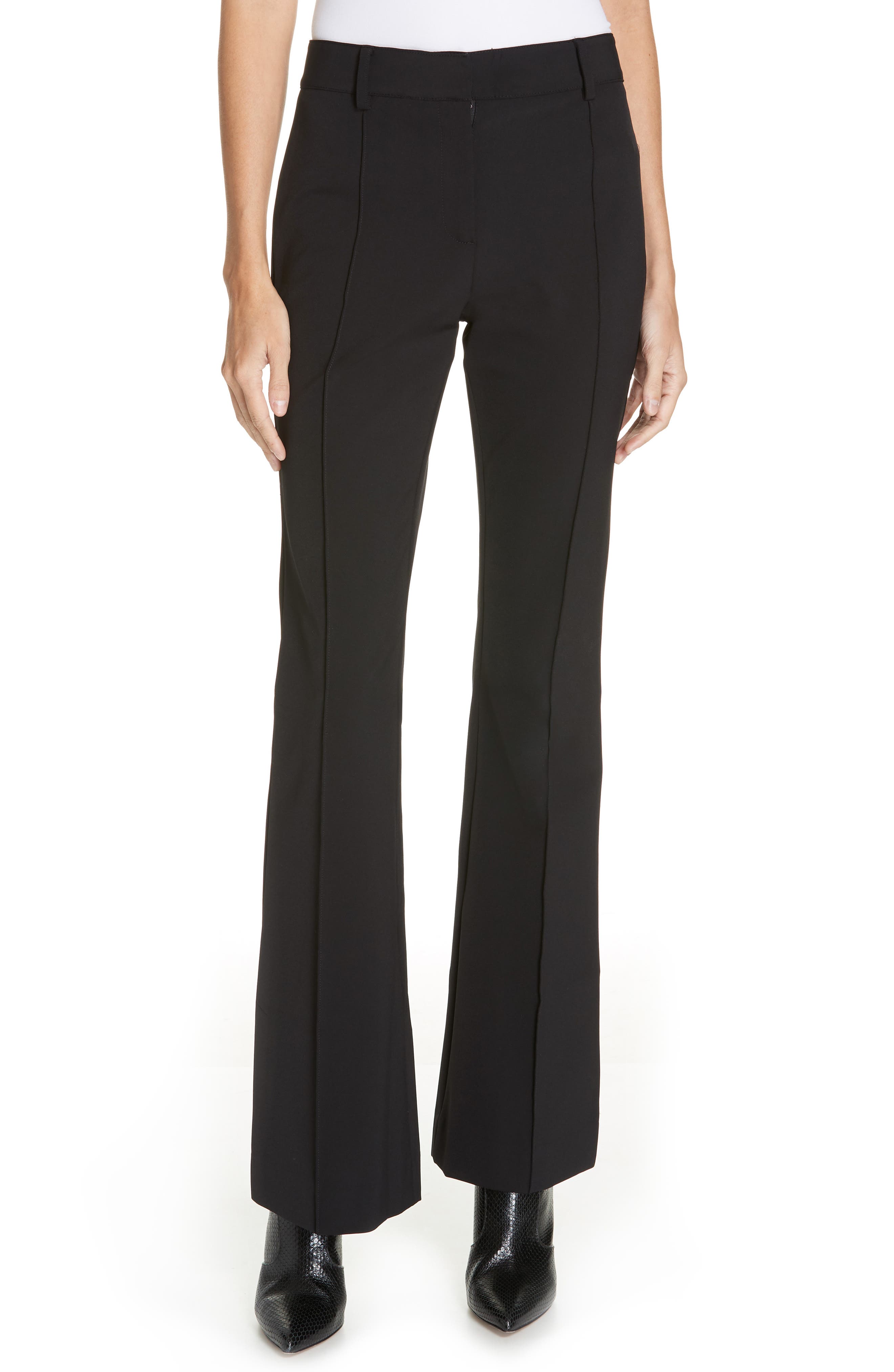 Veronica Beard Hibiscus Flare Pants, Black