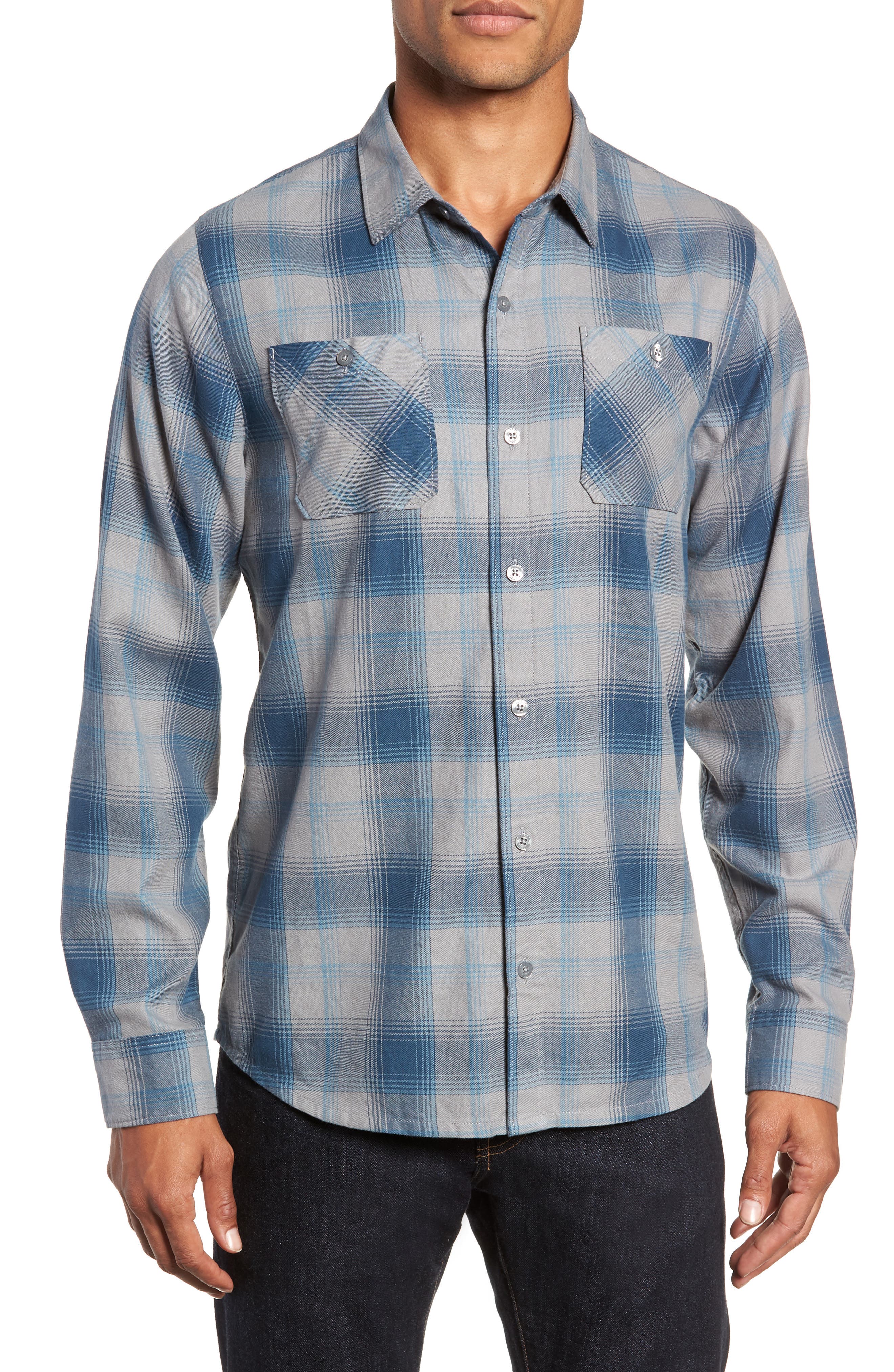 Travis Mathew Insider Regular Fit Plaid Flannel Sport Shirt
