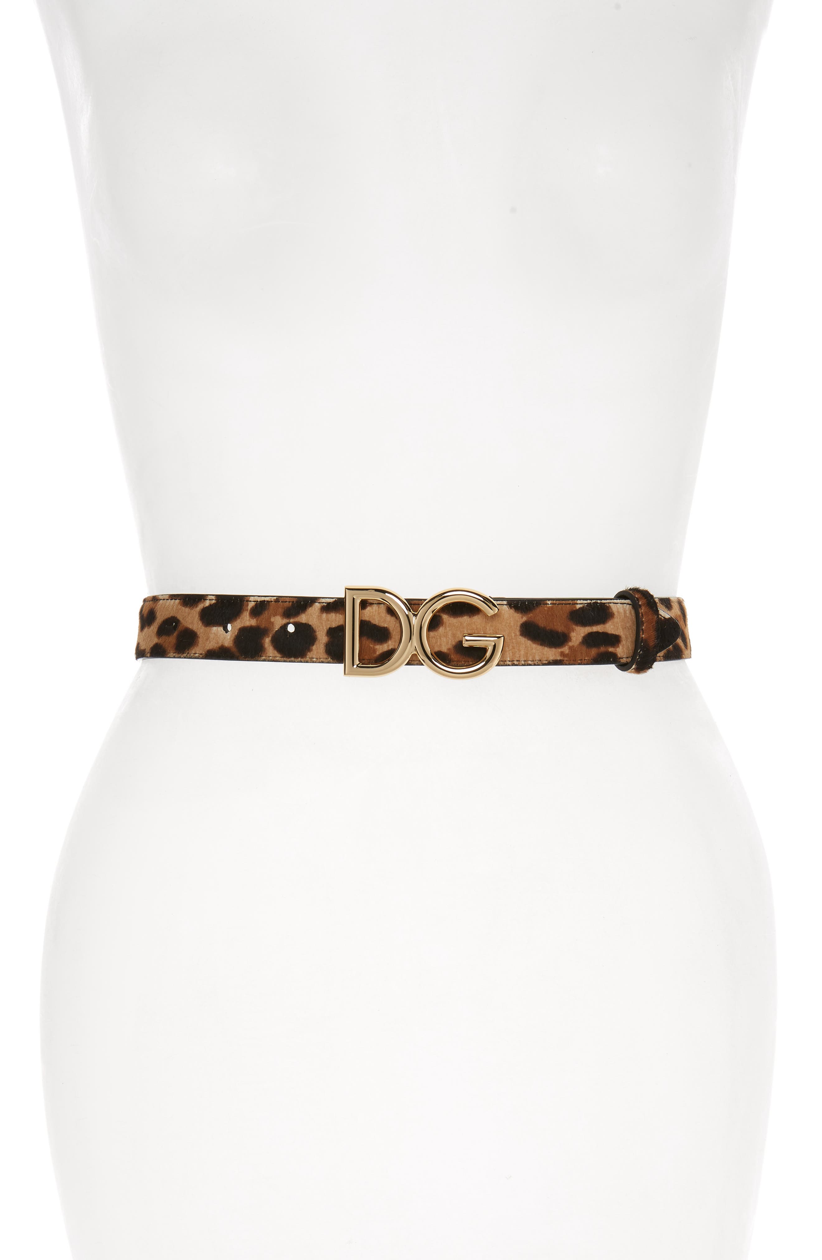 Dolce & gabbana Leopard Spot Genuine Calf Hair Belt