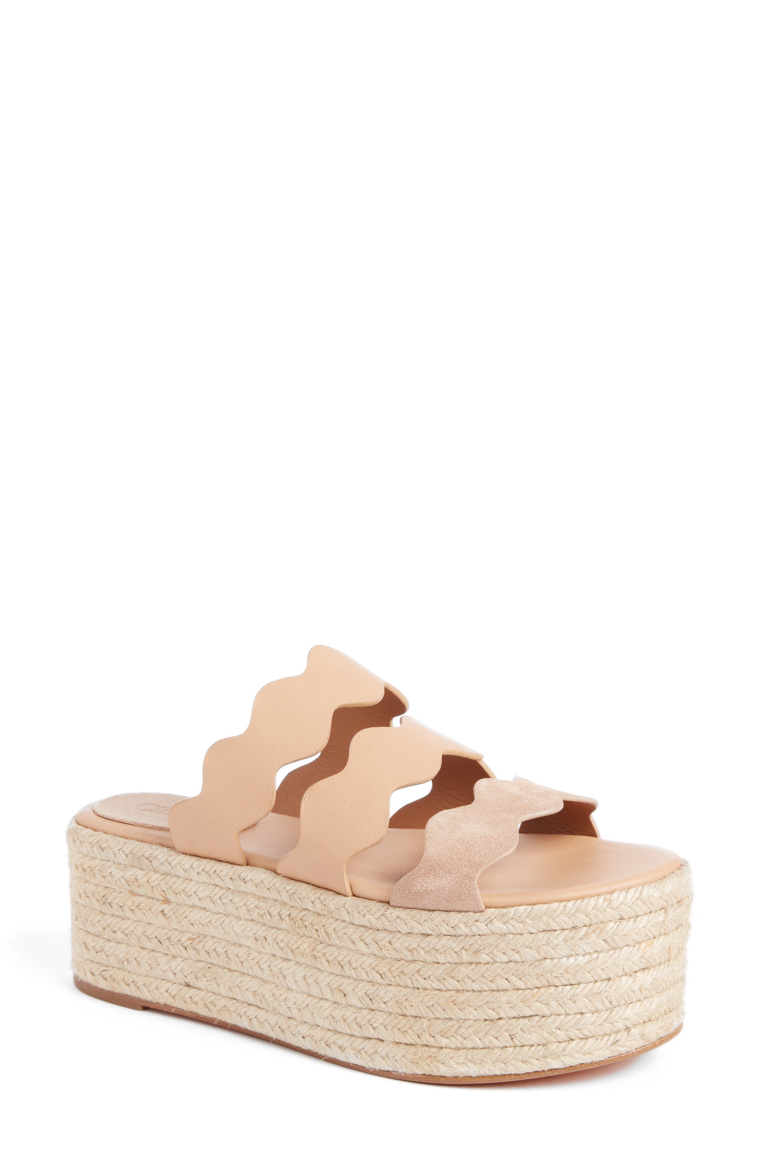 Chloe Lauren Srappy Flatform Espadrille, Pink