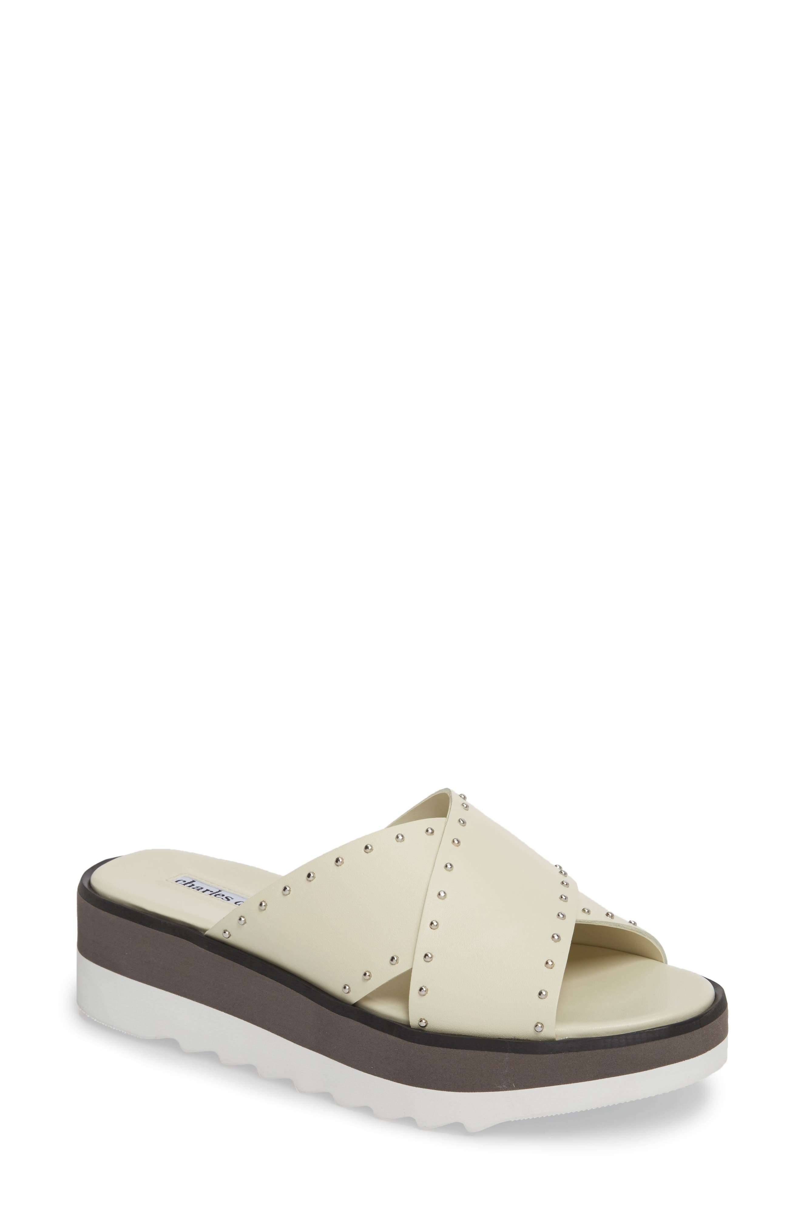 Charles David Buxom Sandal, White