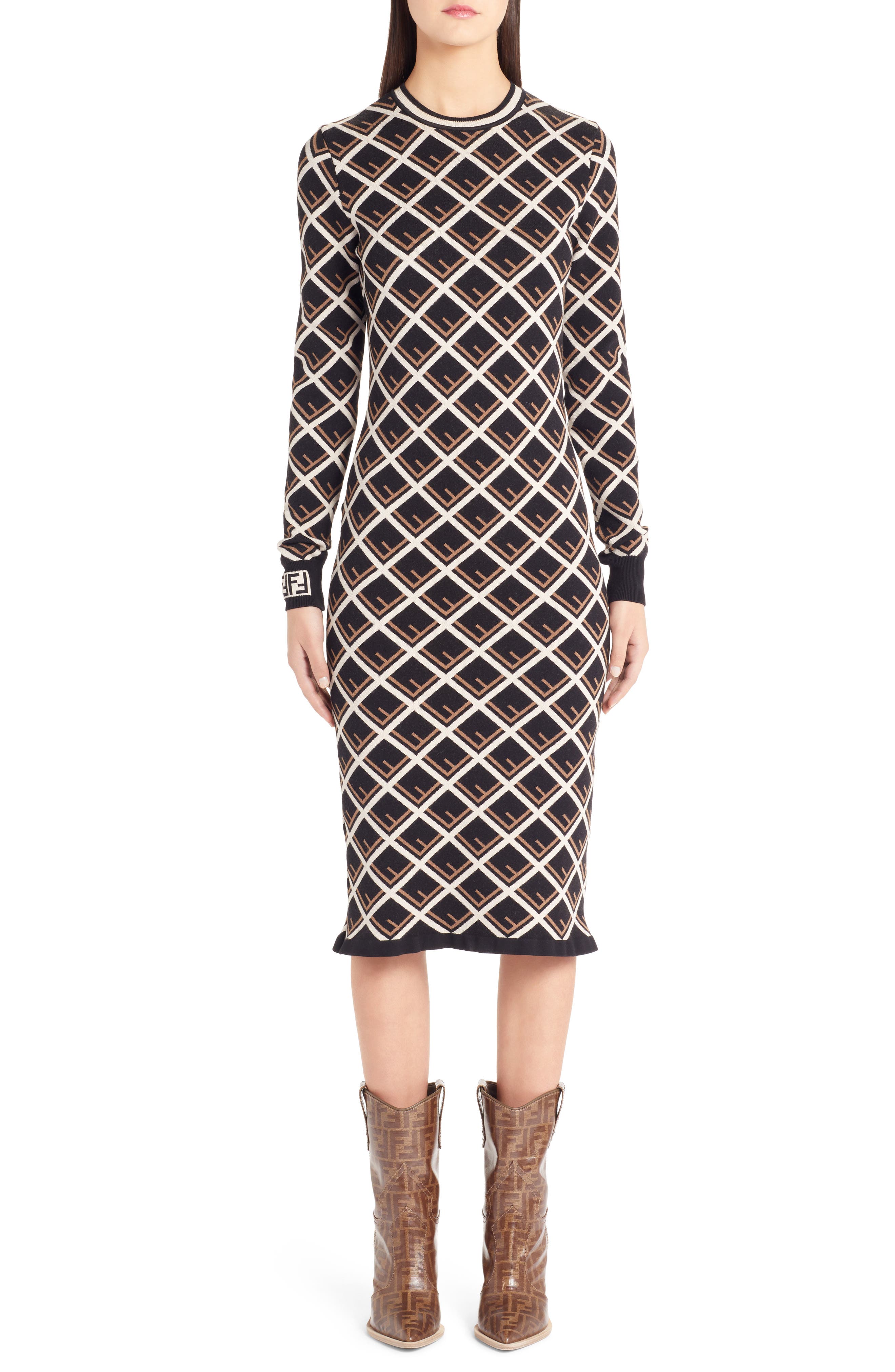 Fendi Logo Pattern Dress