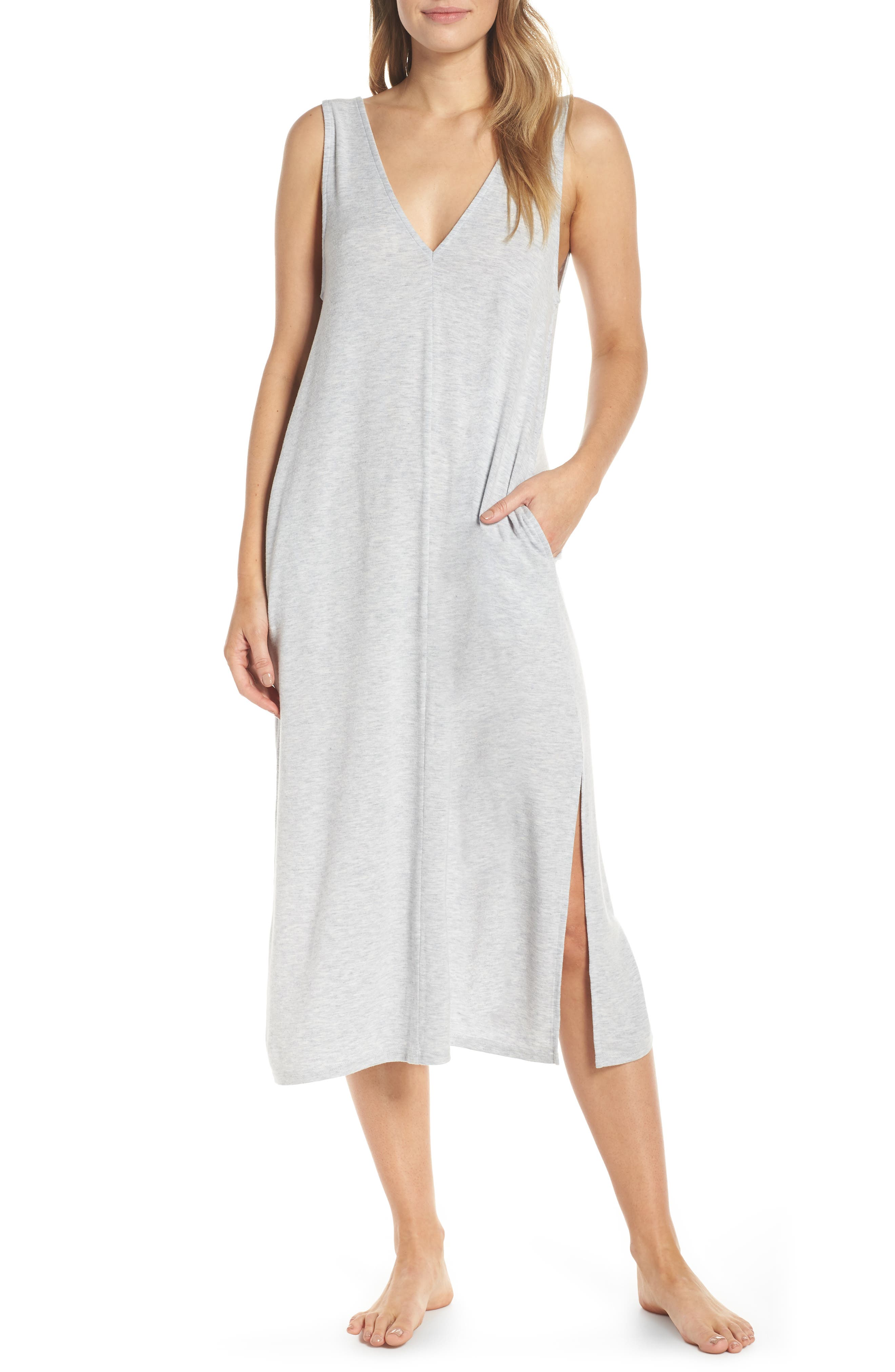 Something Navy Midi Nightgown, Grey