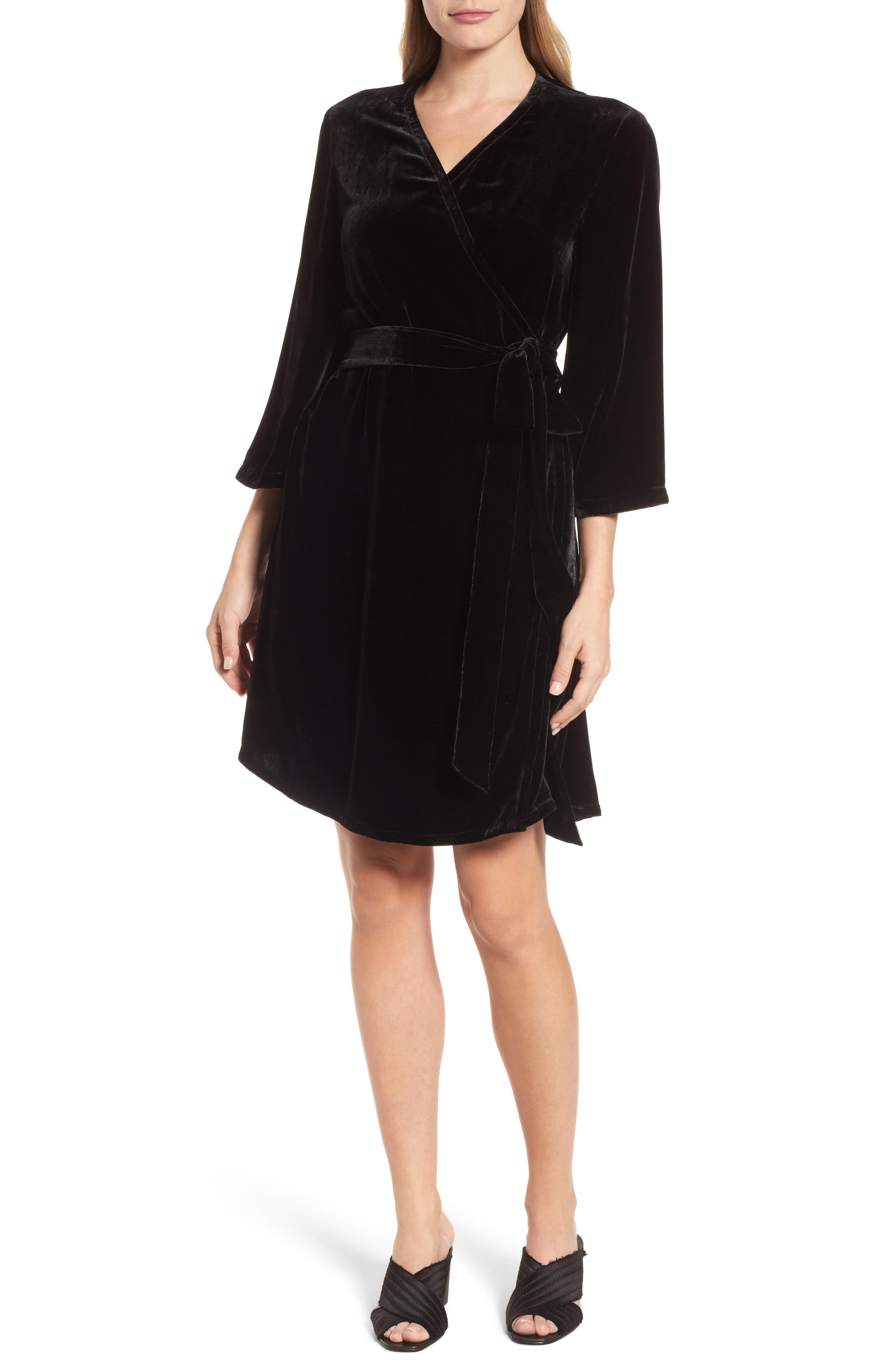 Eileen Fisher Velvet Wrap Dress (Regular & Petite) Nordstrom