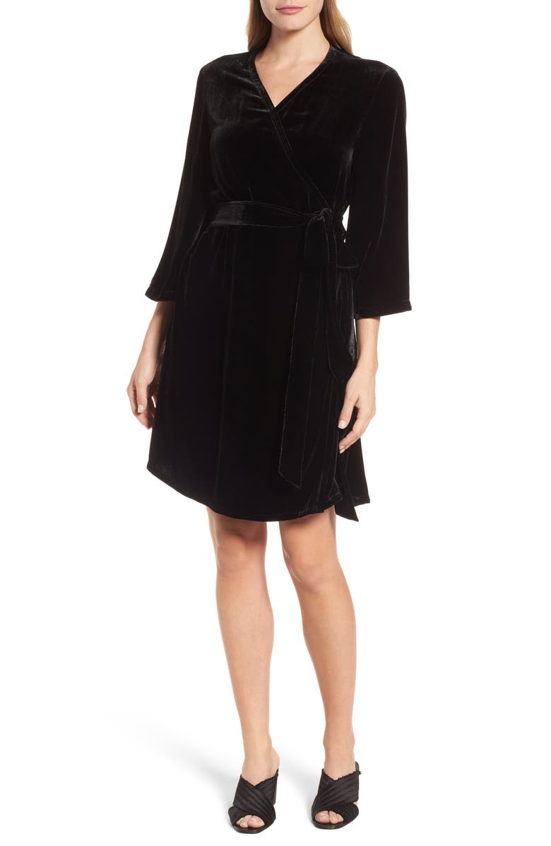 Eileen Fisher Velvet Wrap Dress (Regular & Petite) | Nordstrom