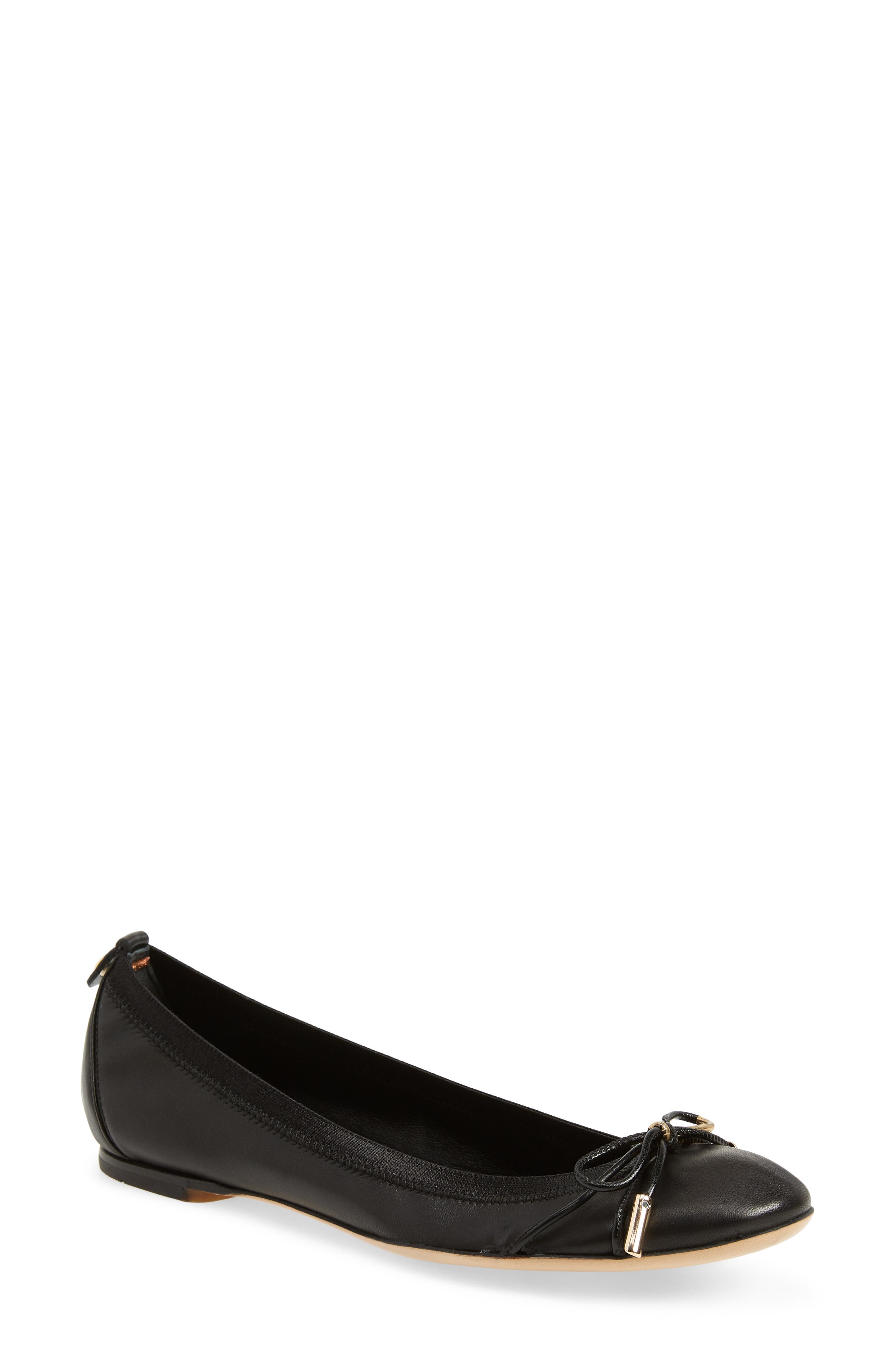 Agl Gold Bow Ballet Flat, Black