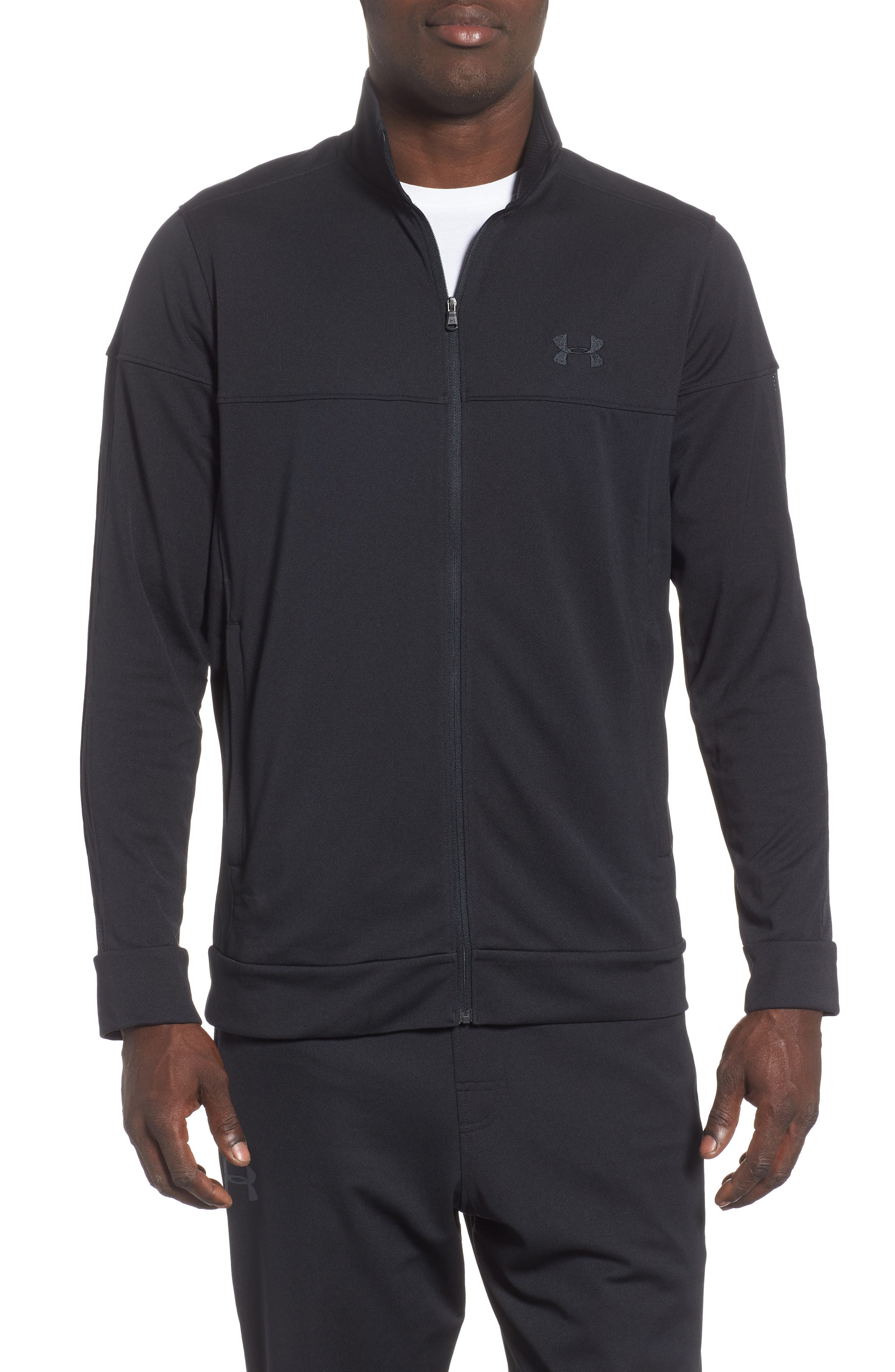 UPC 191169555897 product image for Men's Under Armour Sportstyle Pique Track Jacket, Size Small - Black | upcitemdb.com