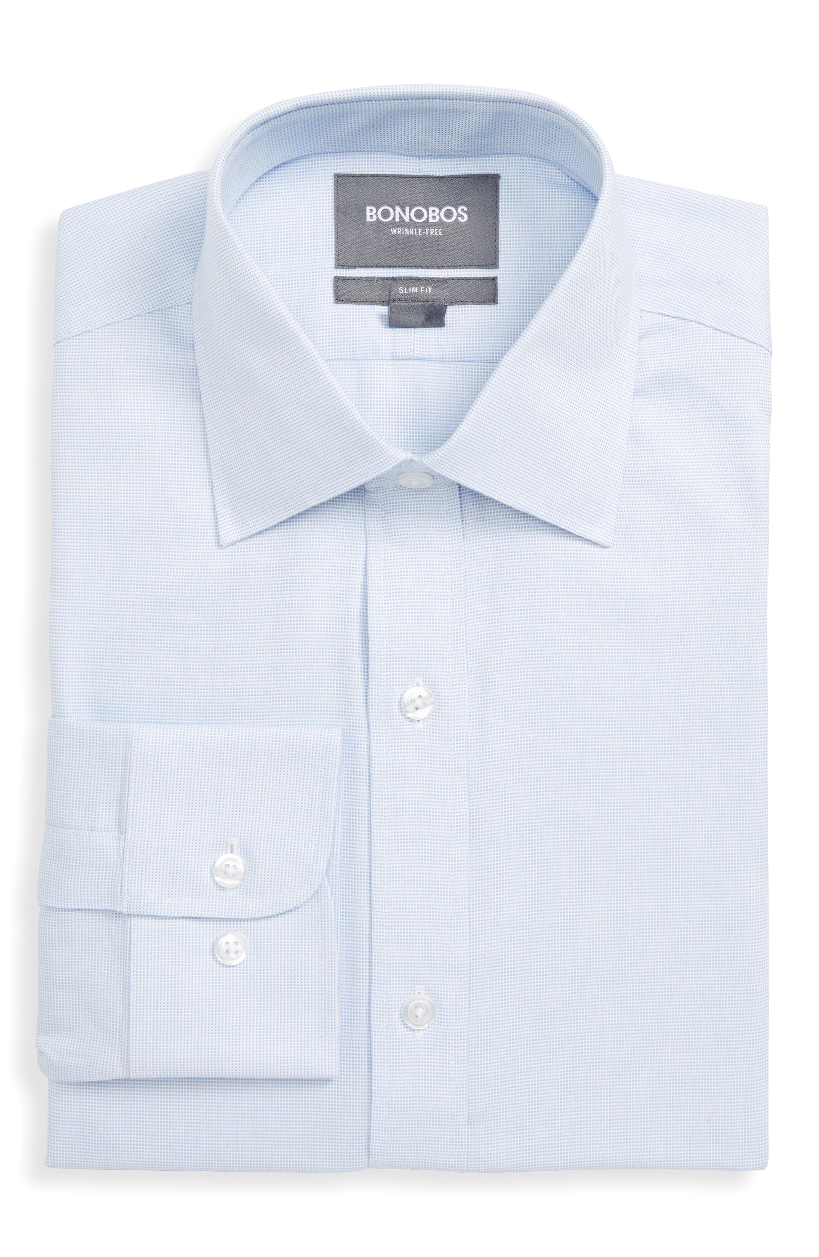 Bonobos Daily Grind Slim Fit Solid Dress Shirt, Blue