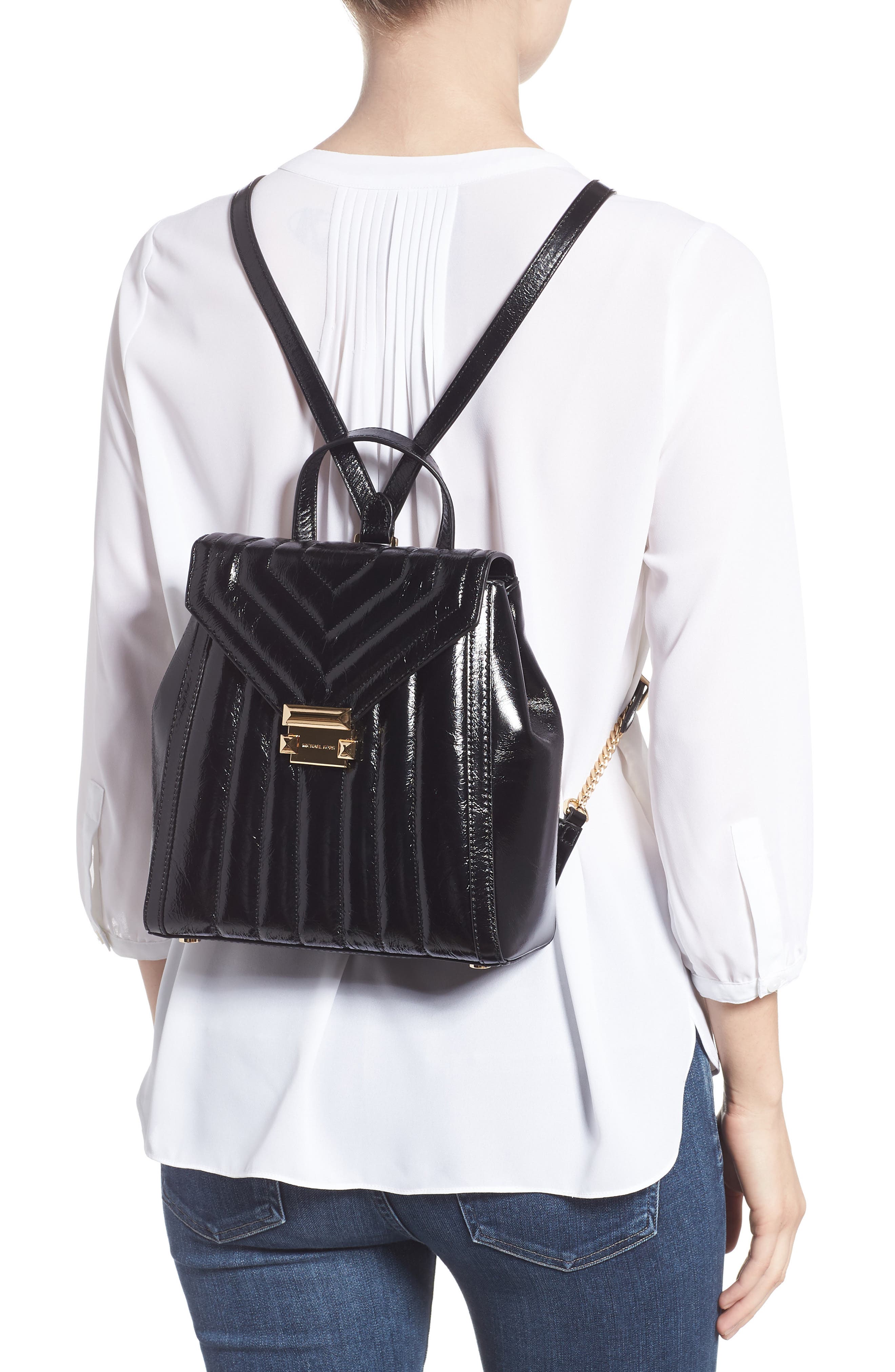 michael michael kors whitney quilted leather backpack