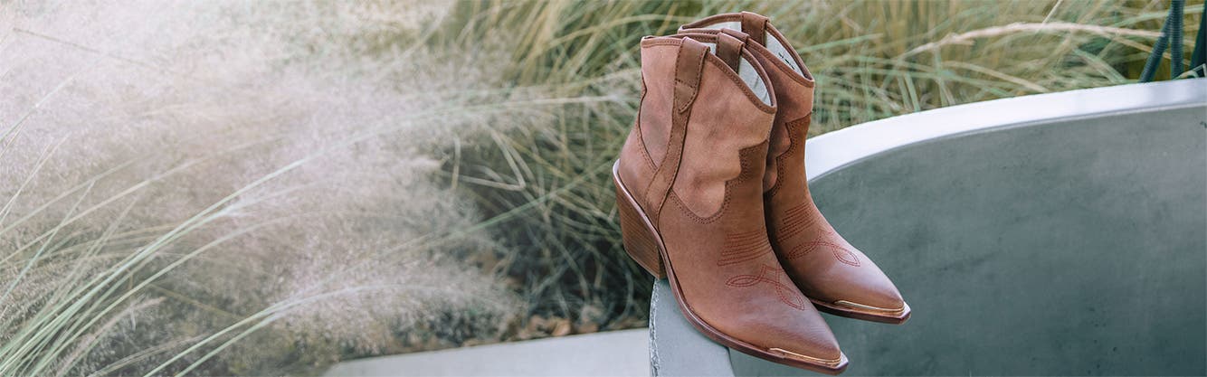 Western-inspired booties for women.