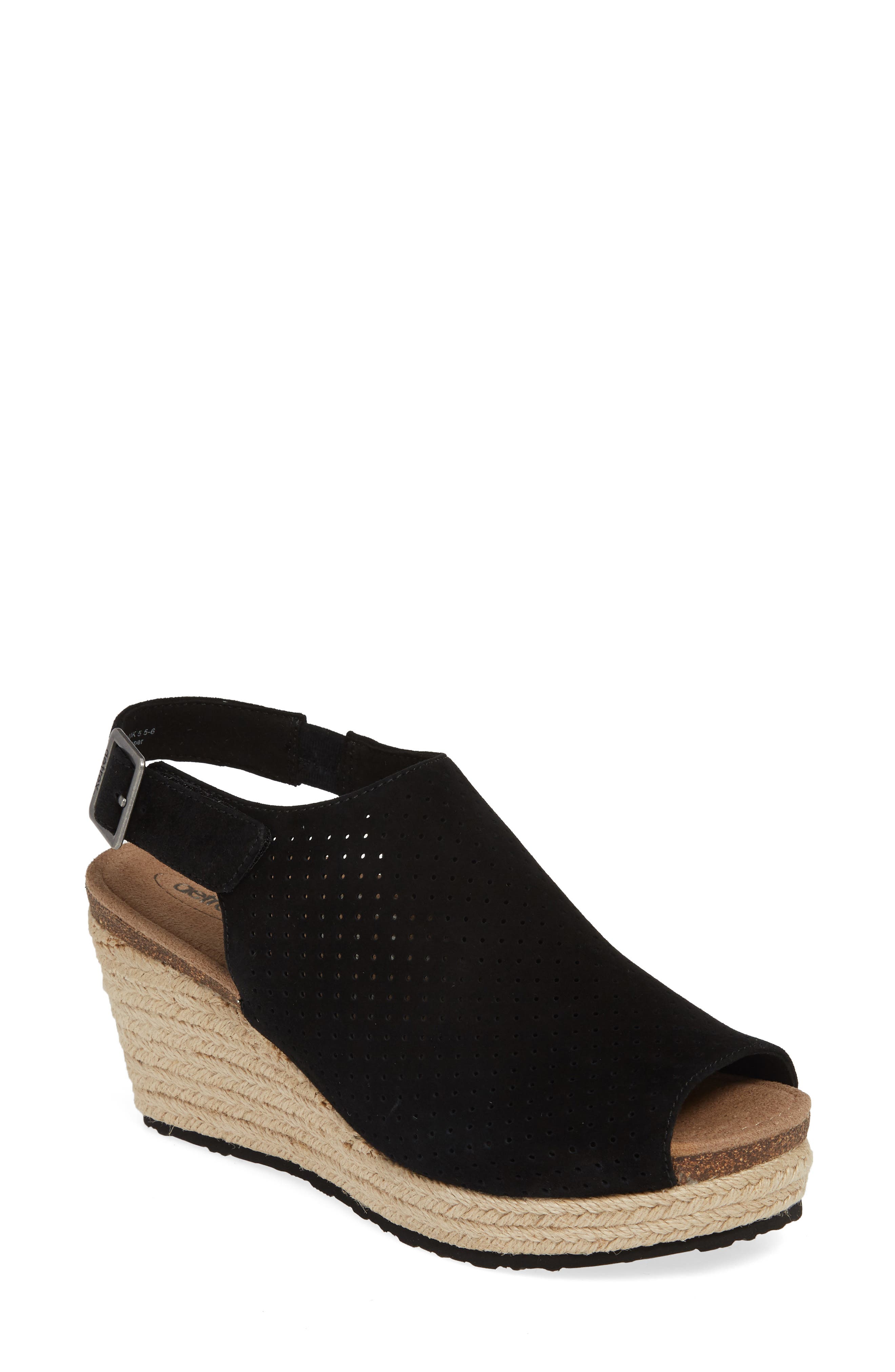 Aetrex Sheery Espadrille Wedge - Black