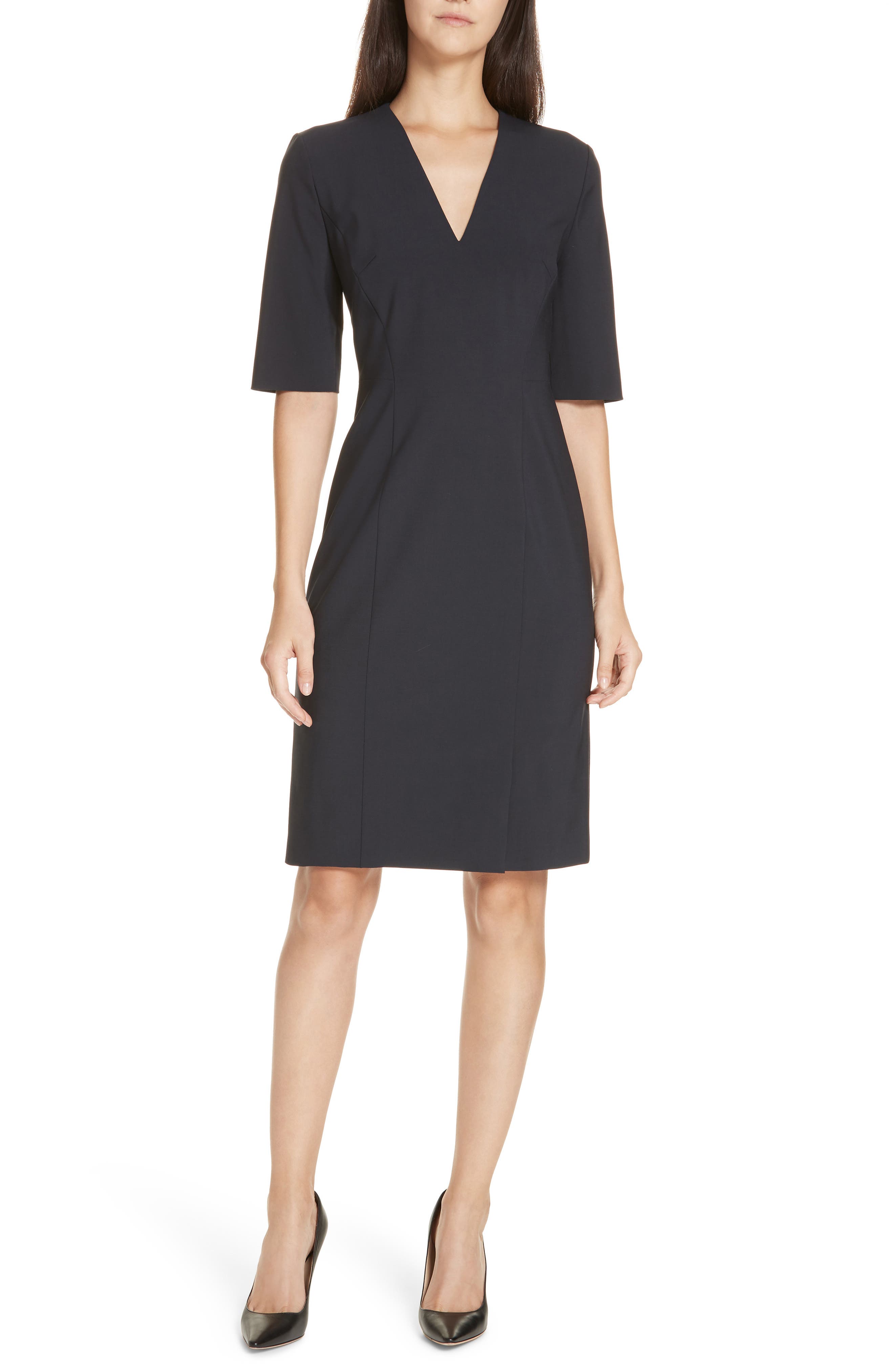 Boss Daleno Stretch Wool Sheath Dress