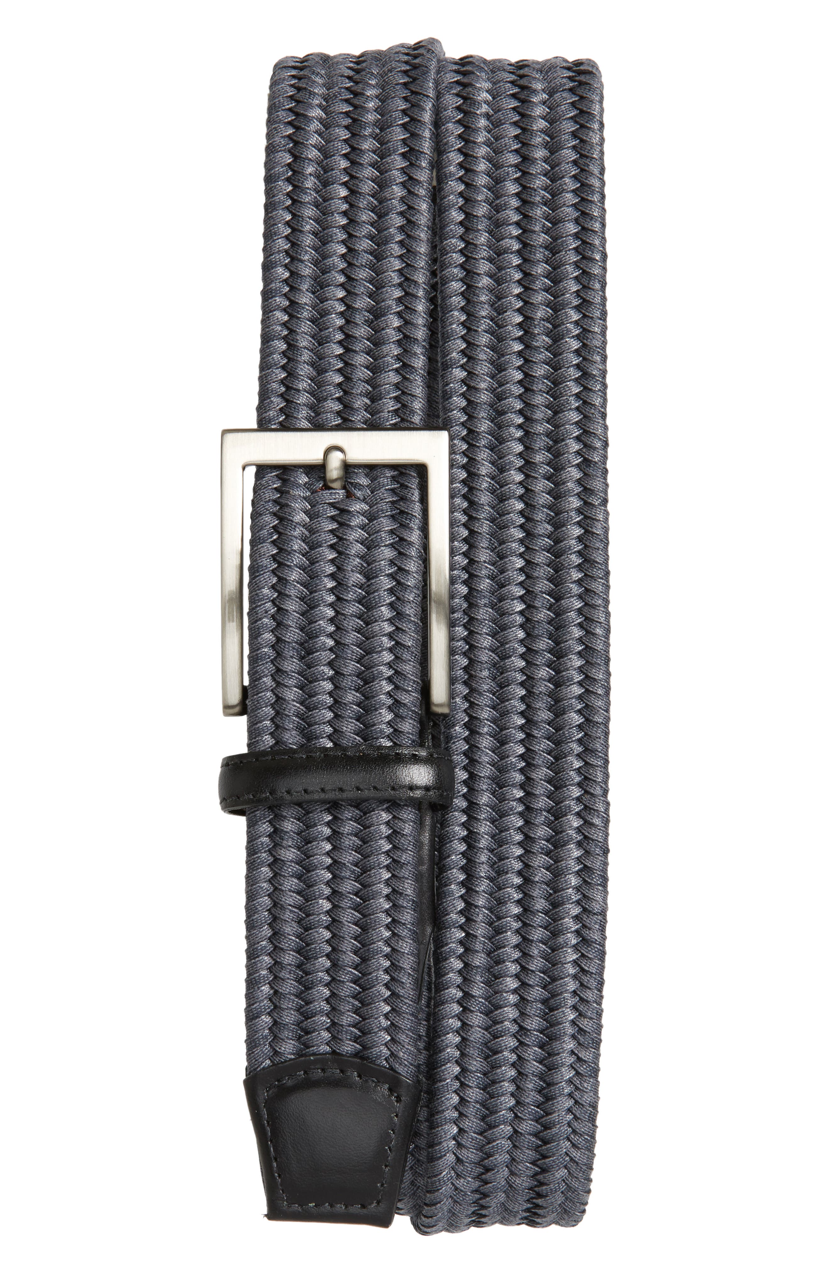 Torino Belts Braided Cotton Belt, Grey