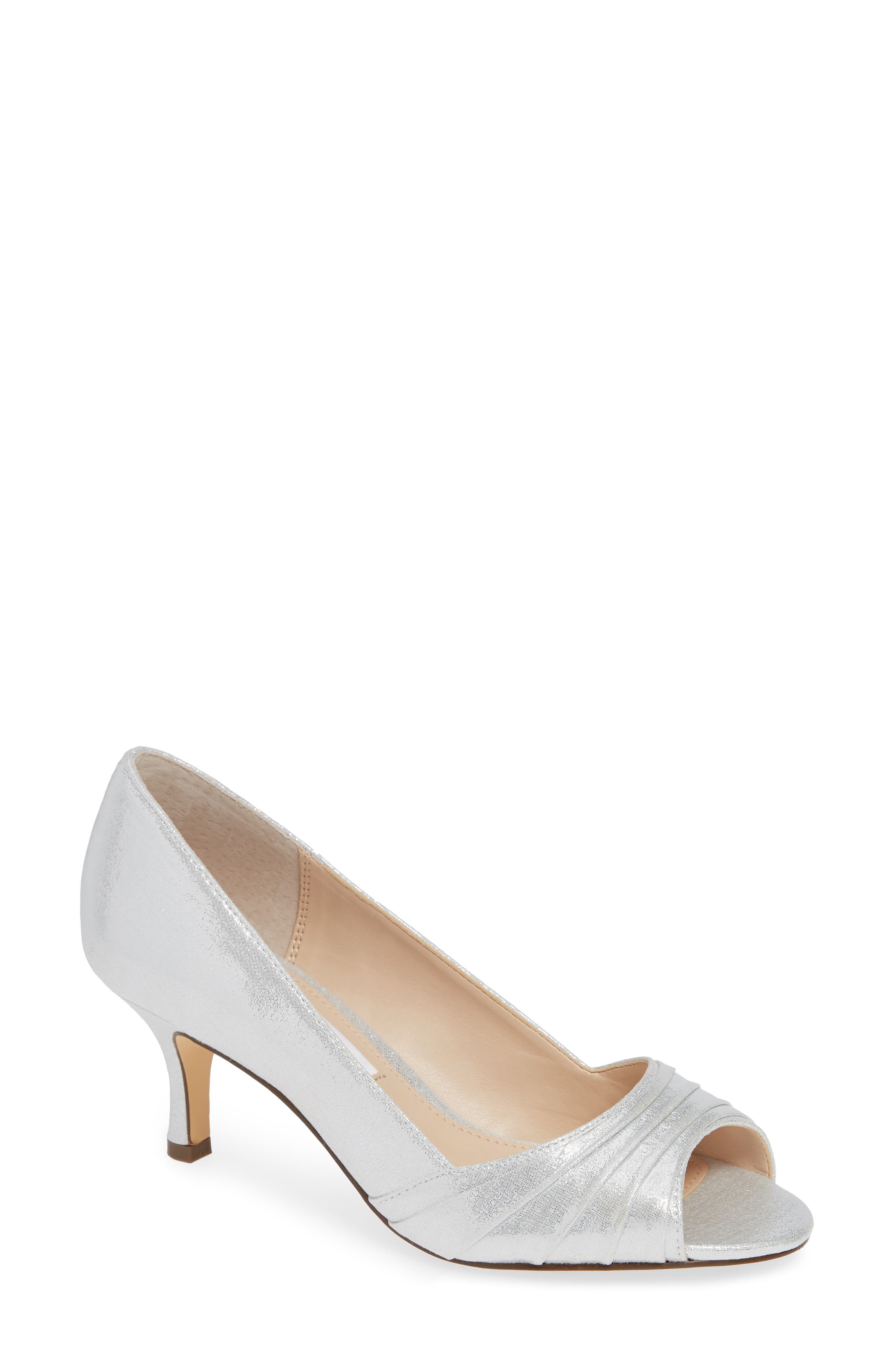 Nina Chezare Peep Toe Pump W - Metallic
