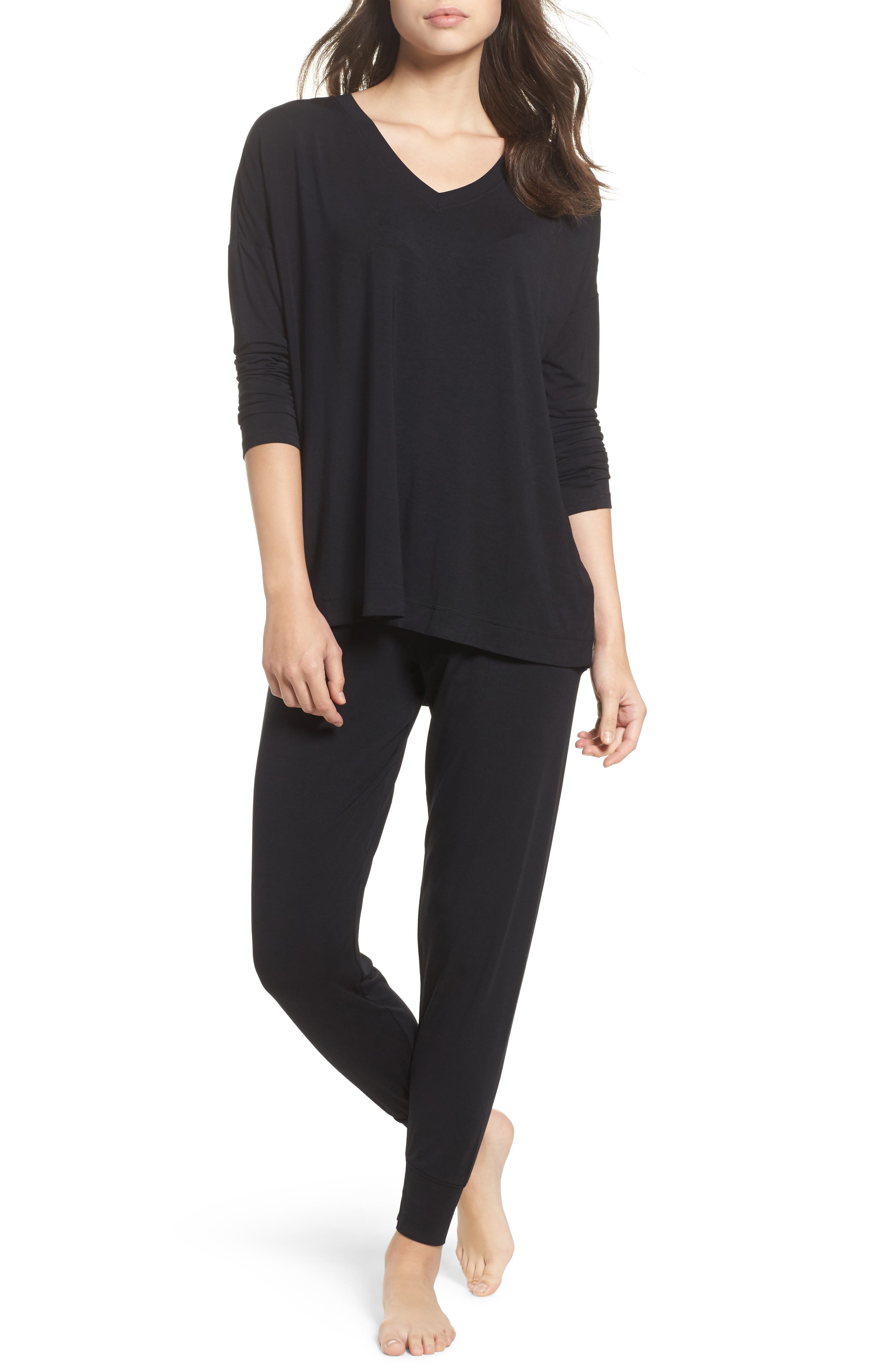 Nordstrom Lingerie Moonlight Pajamas, Black