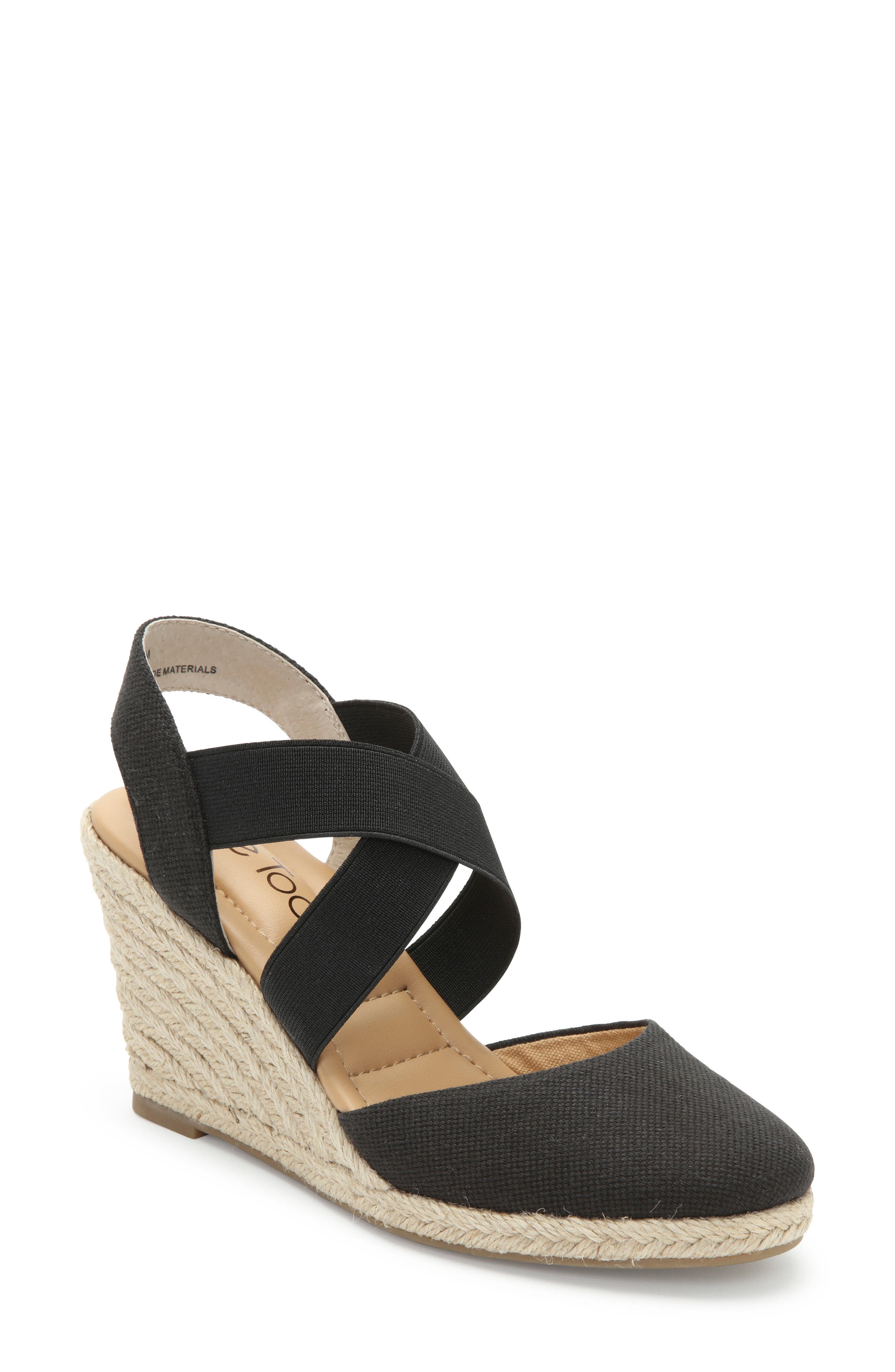 Me Too Brinley Espadrille Wedge, Black