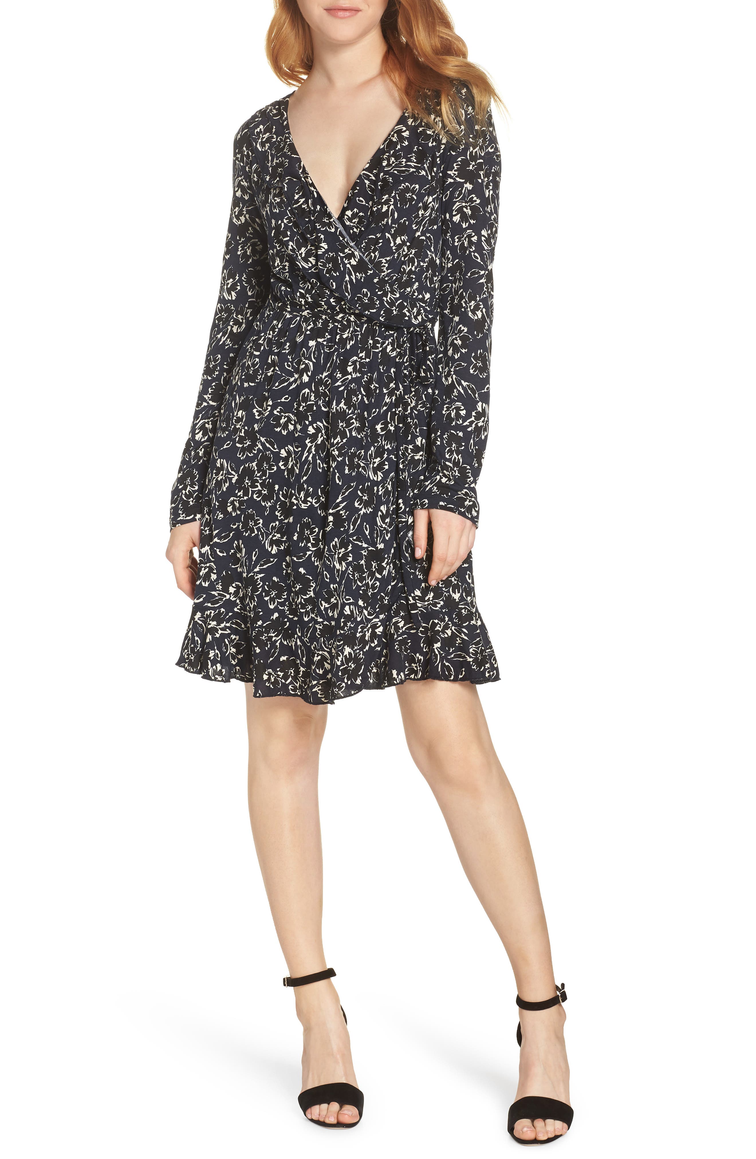 French Connection Aubi Meadow Jersey Dress, Blue