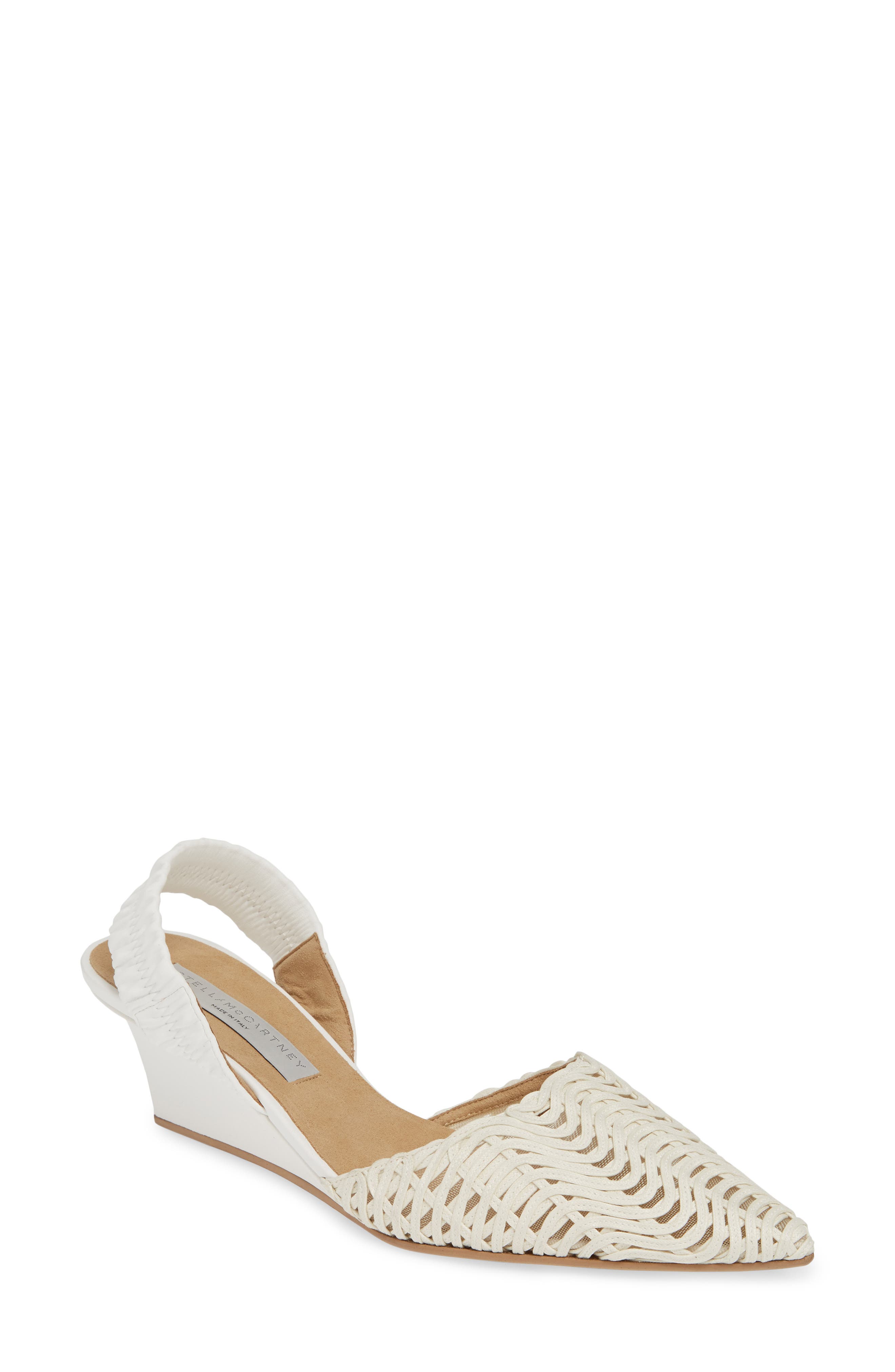 Stella Mccartney Slingback Wedge Pump, Ivory