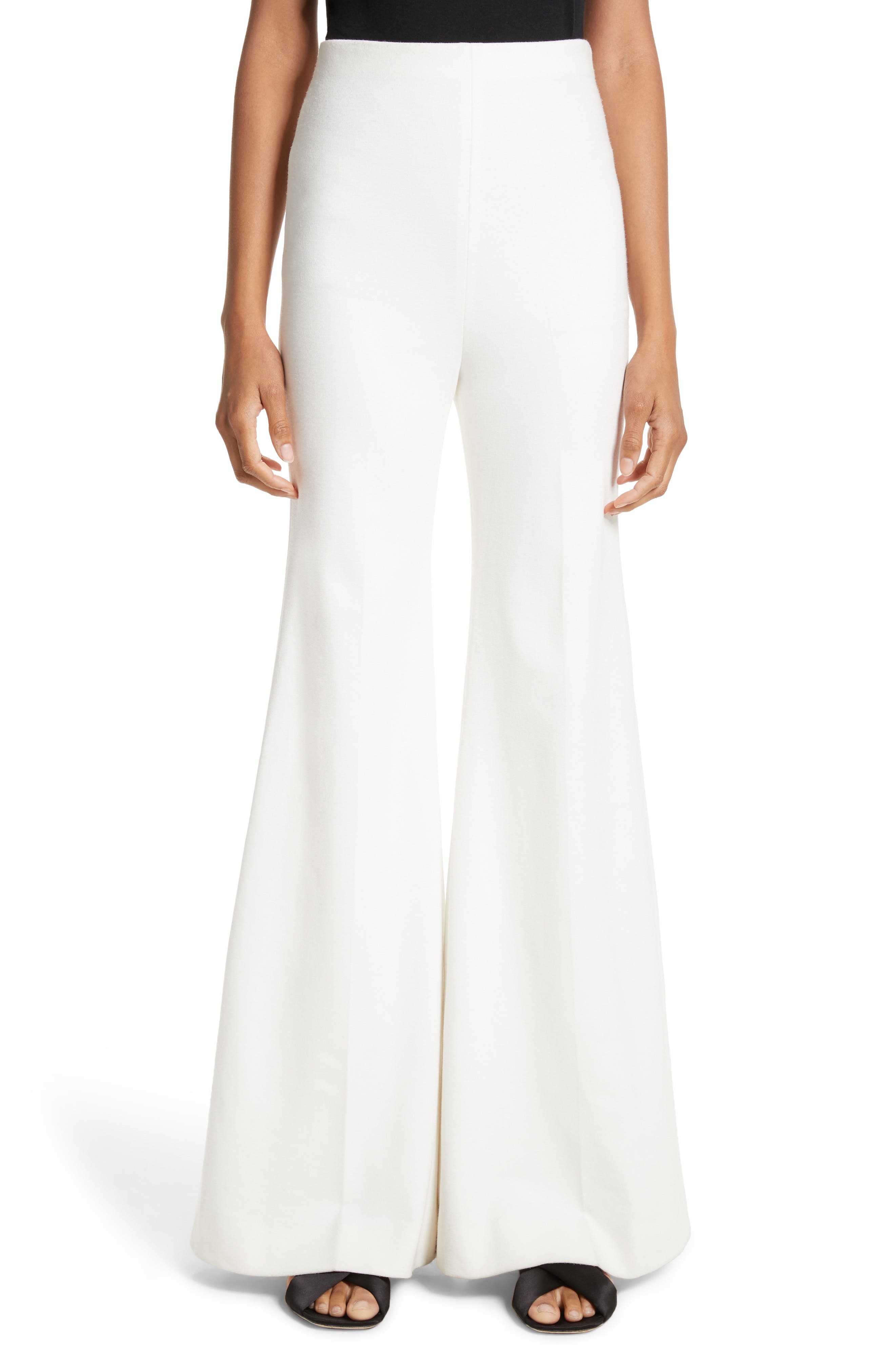Rosetta Getty Jersey Flare Pants, Ivory