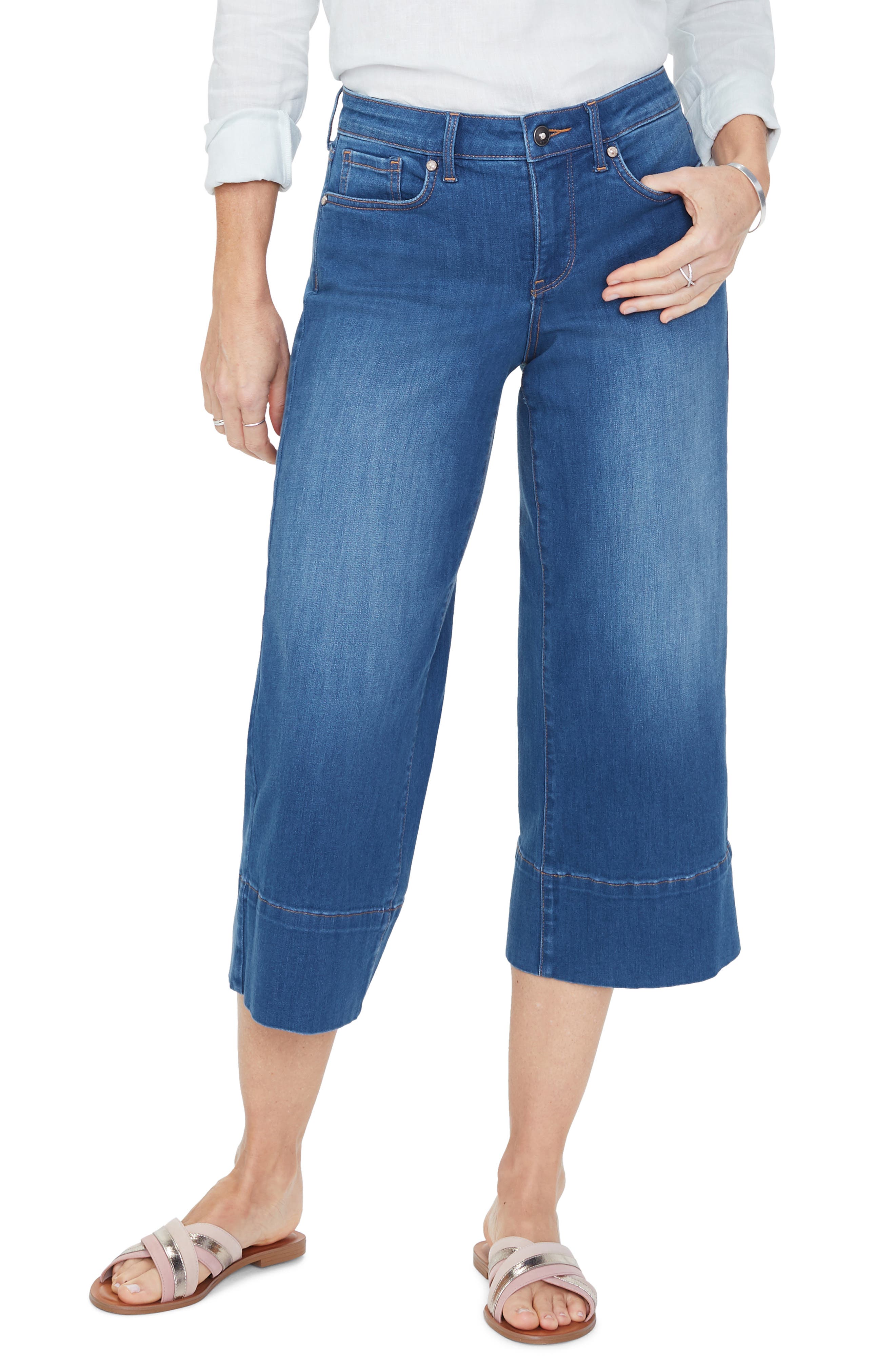 Nydj Wide Leg Capri Jeans, Blue