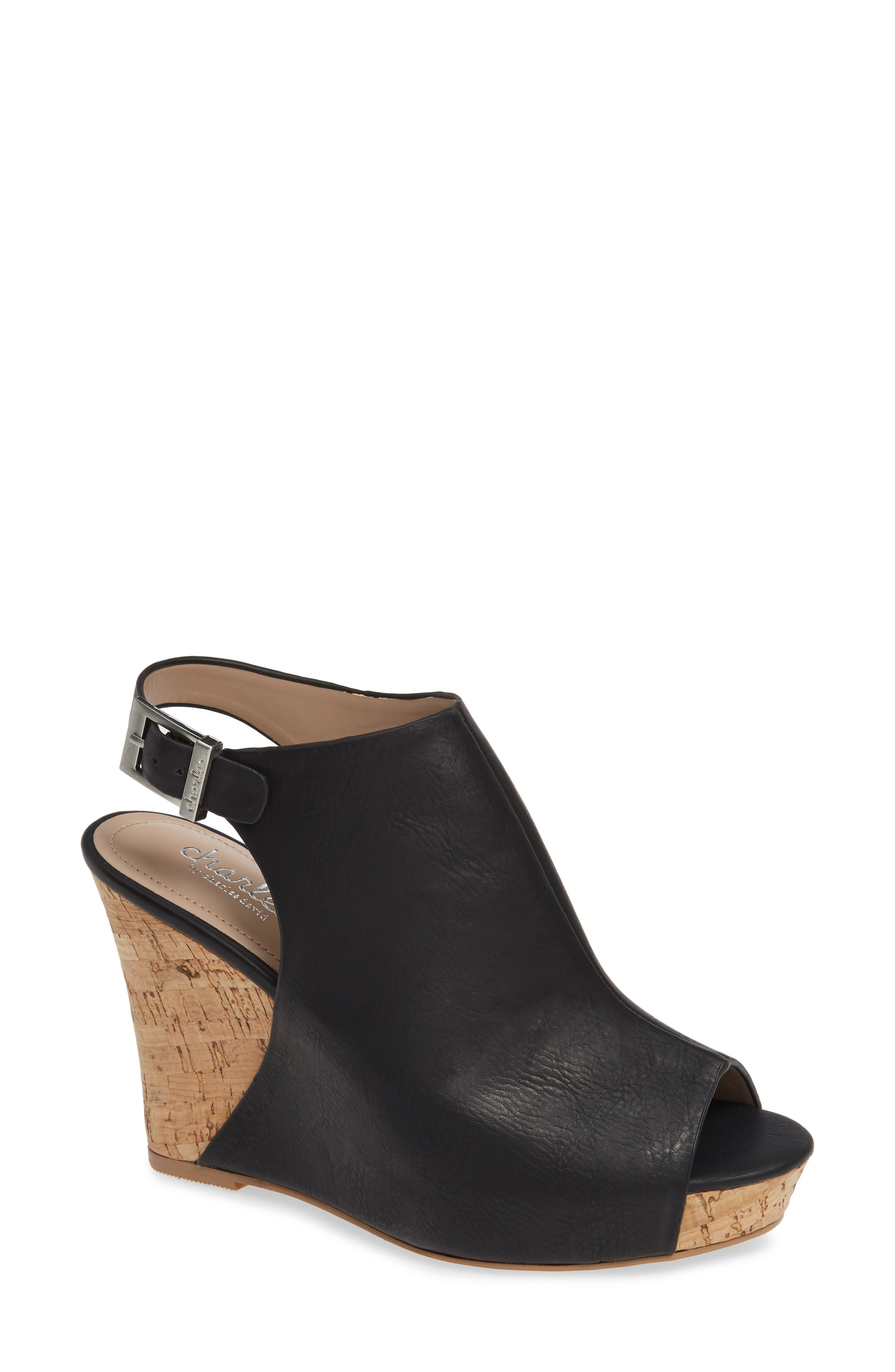 Charles By Charles David Lobby Slingback Wedge Sandal, Black