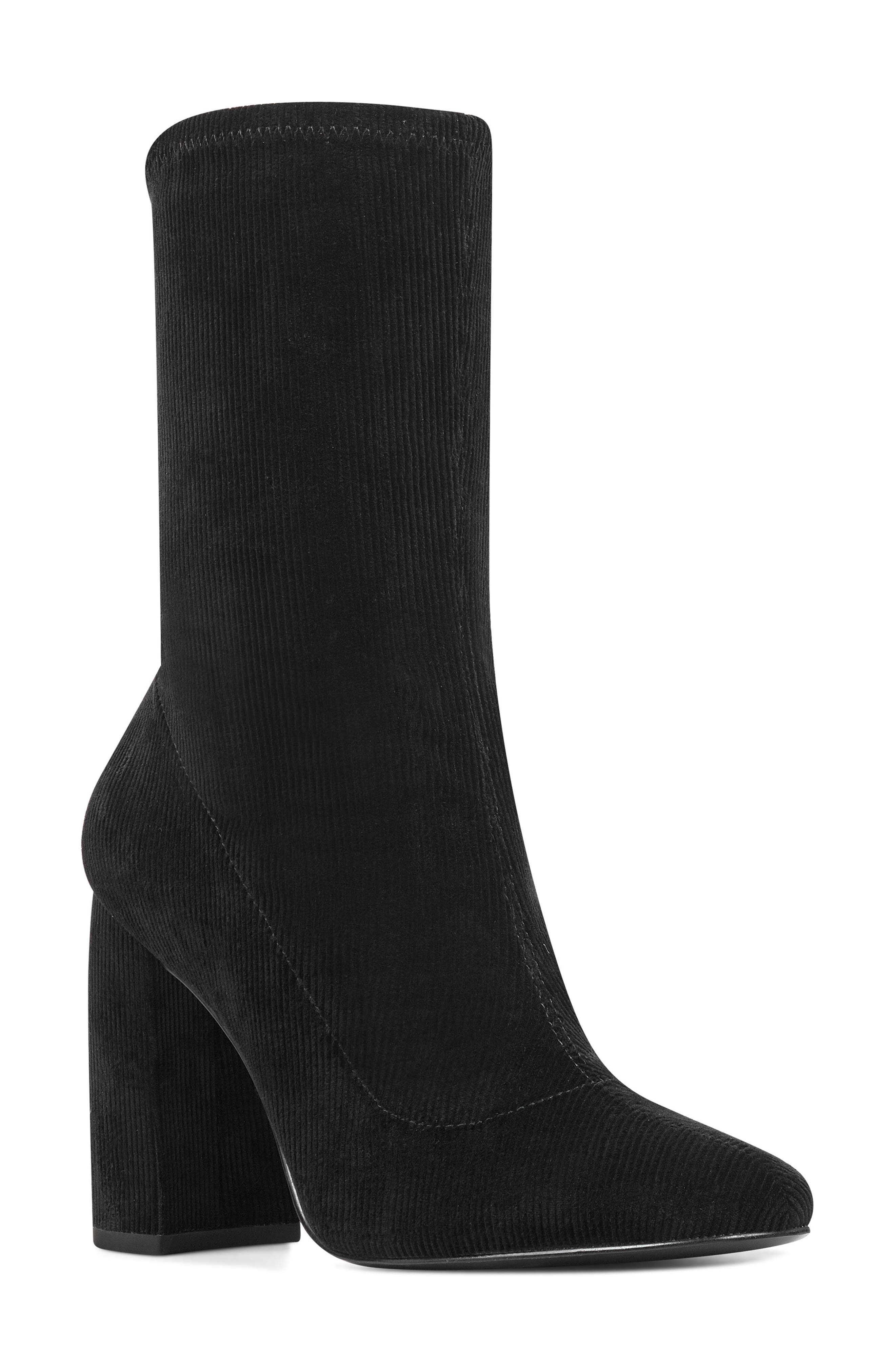 Nine West Cal Stretch Corduroy Bootie, Black
