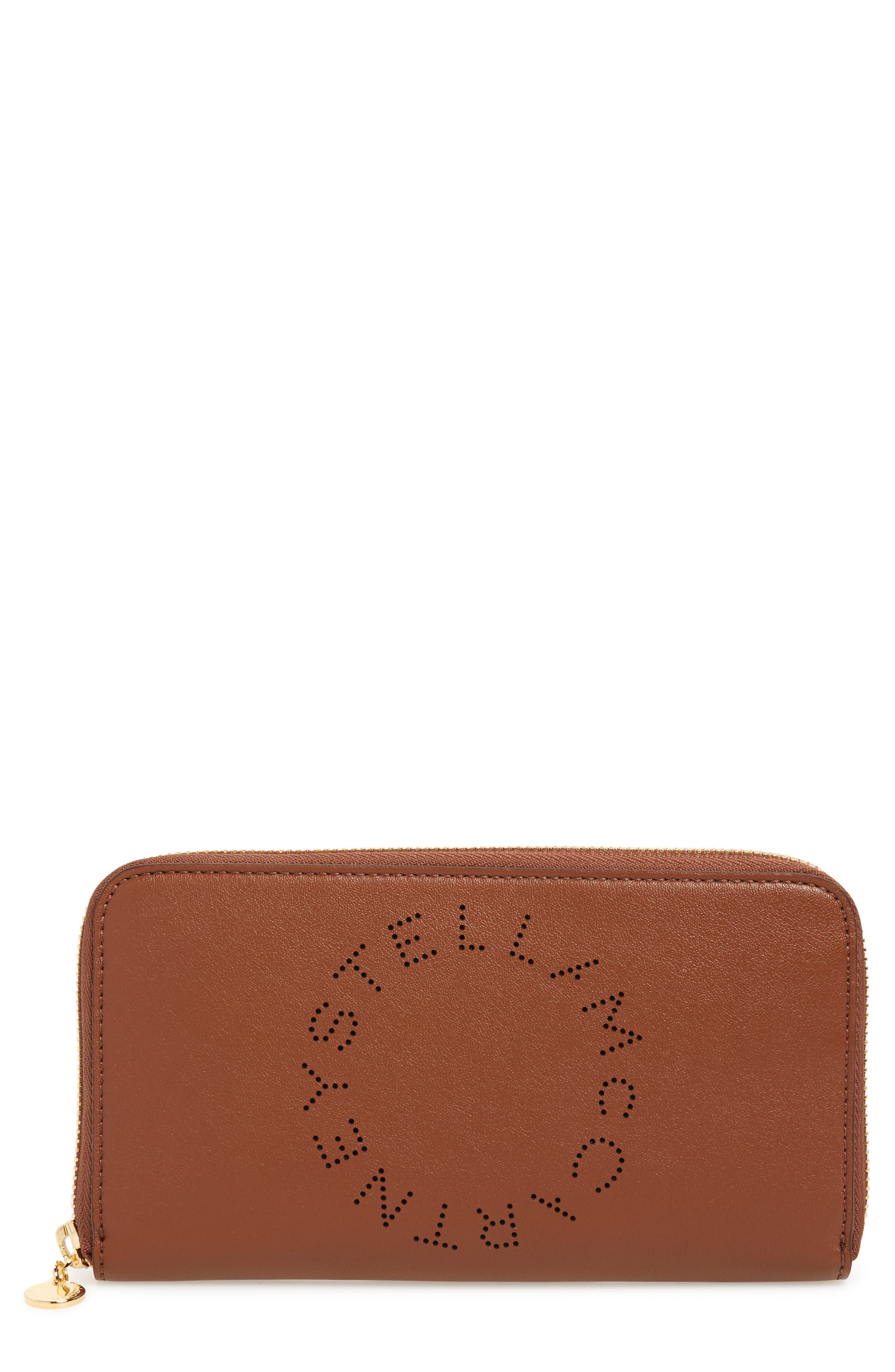 Stella Mccartney Alter Nappa Perforated Logo Faux Leather Wallet - Brown