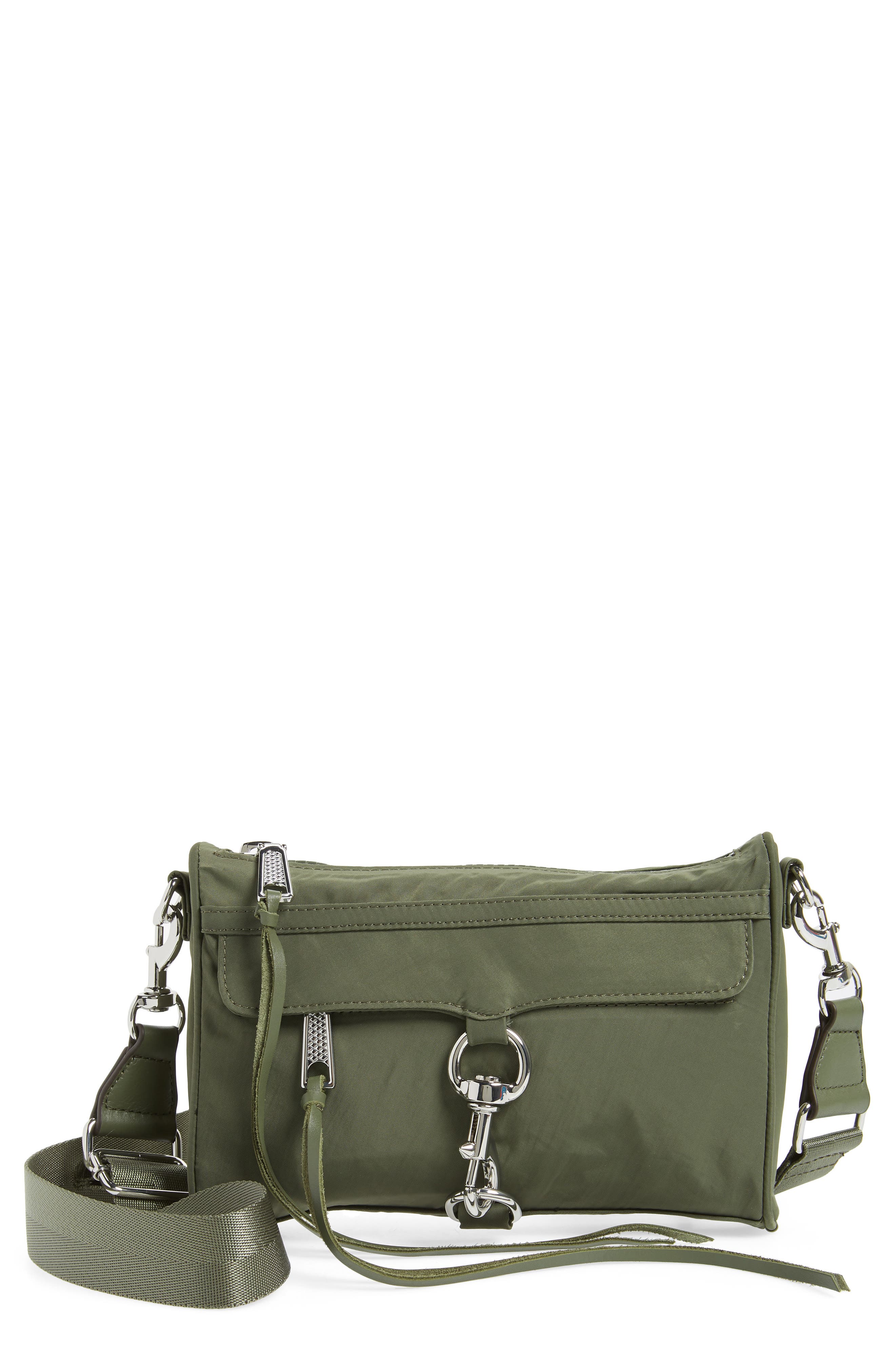 olive green nylon crossbody bag