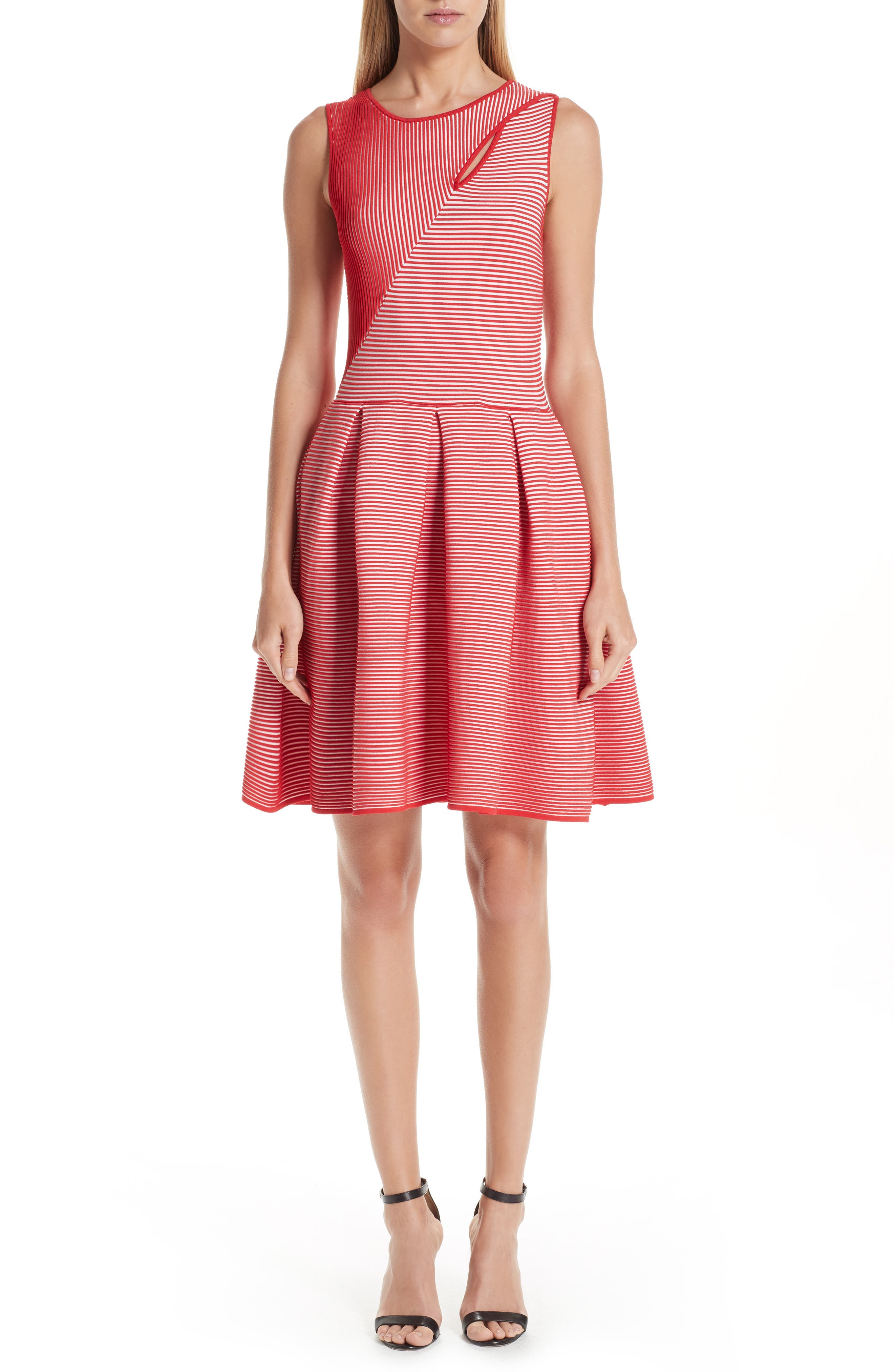 Emporio Armani Stripe Knit Jersey Dress, US / 40 IT - Pink
