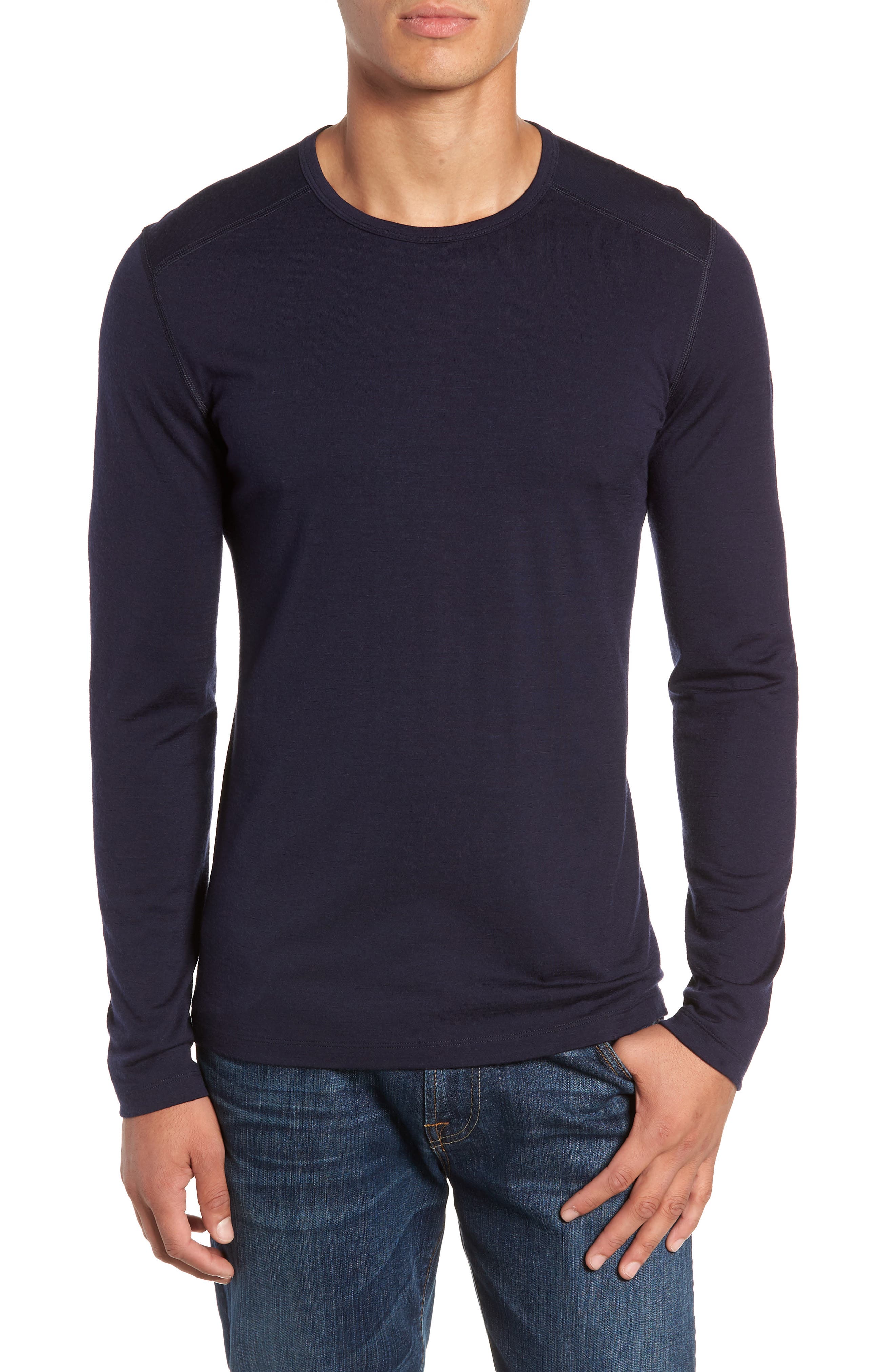 Icebreaker Oasis Long Sleeve Merino Wool Base Layer T-Shirt, Blue