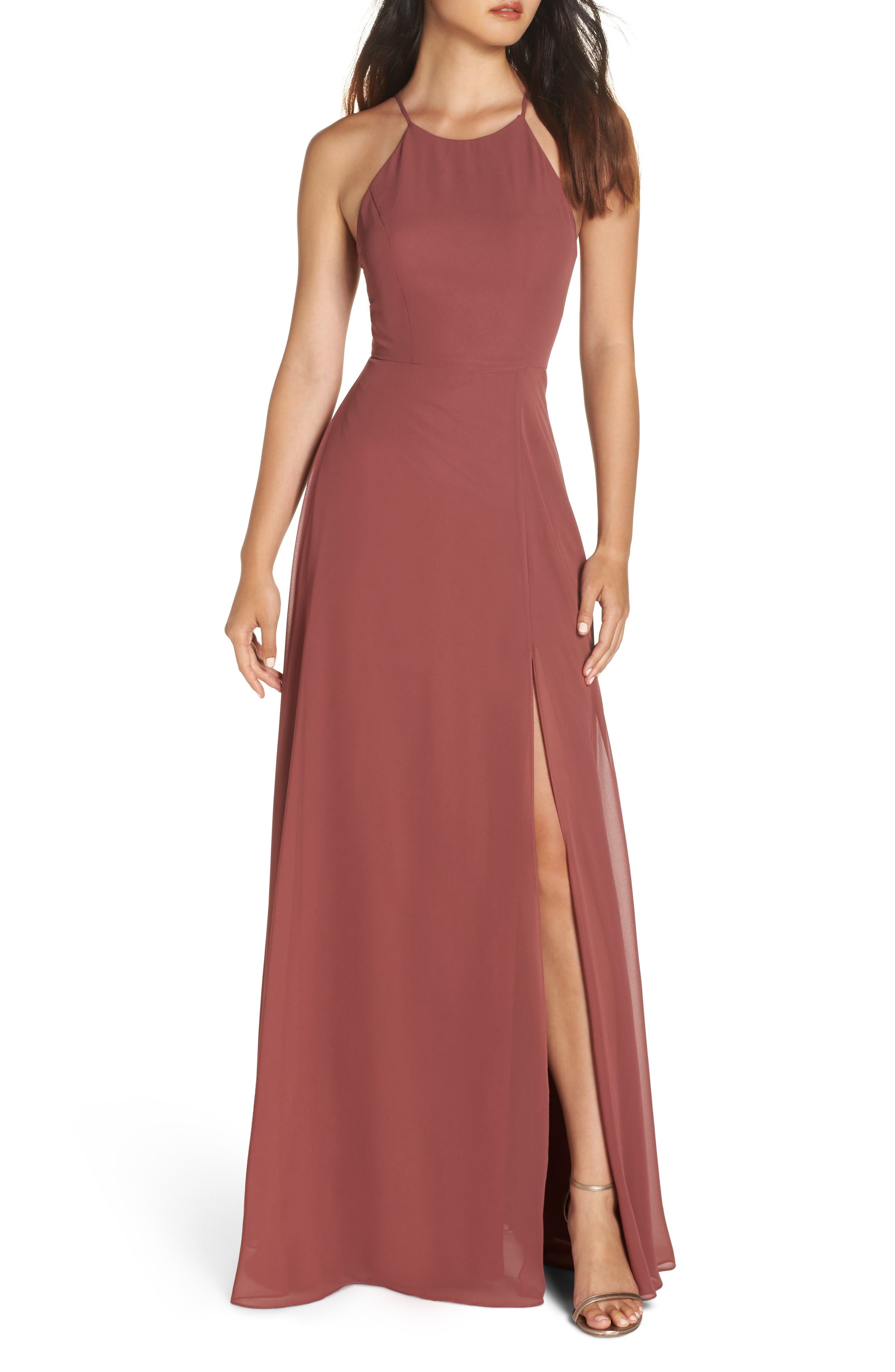 Jenny Yoo Kayla A-Line Halter Gown, 8 (similar to 1) - Pink