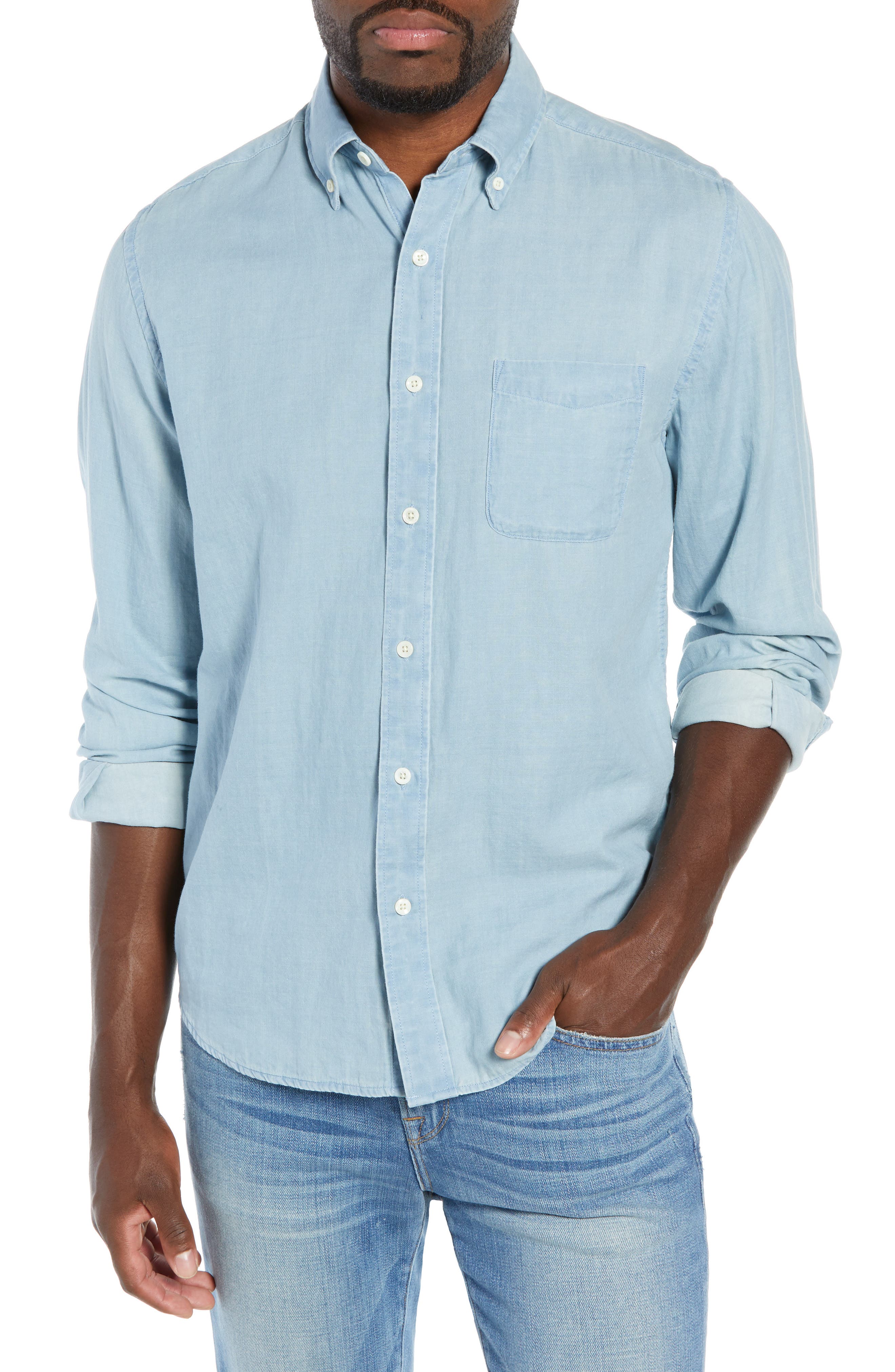 Faherty Regular Fit Pacific Doublecloth Sport Shirt