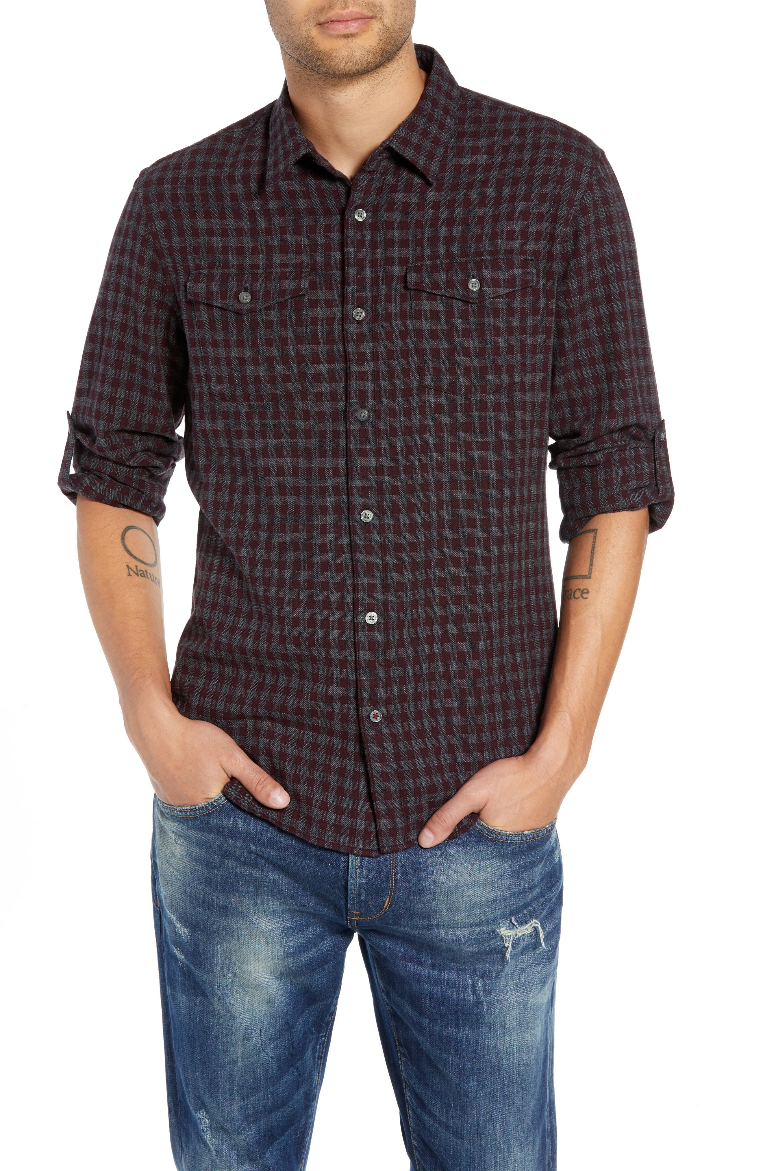 John Varvatos Star Usa Check Flannel Shirt