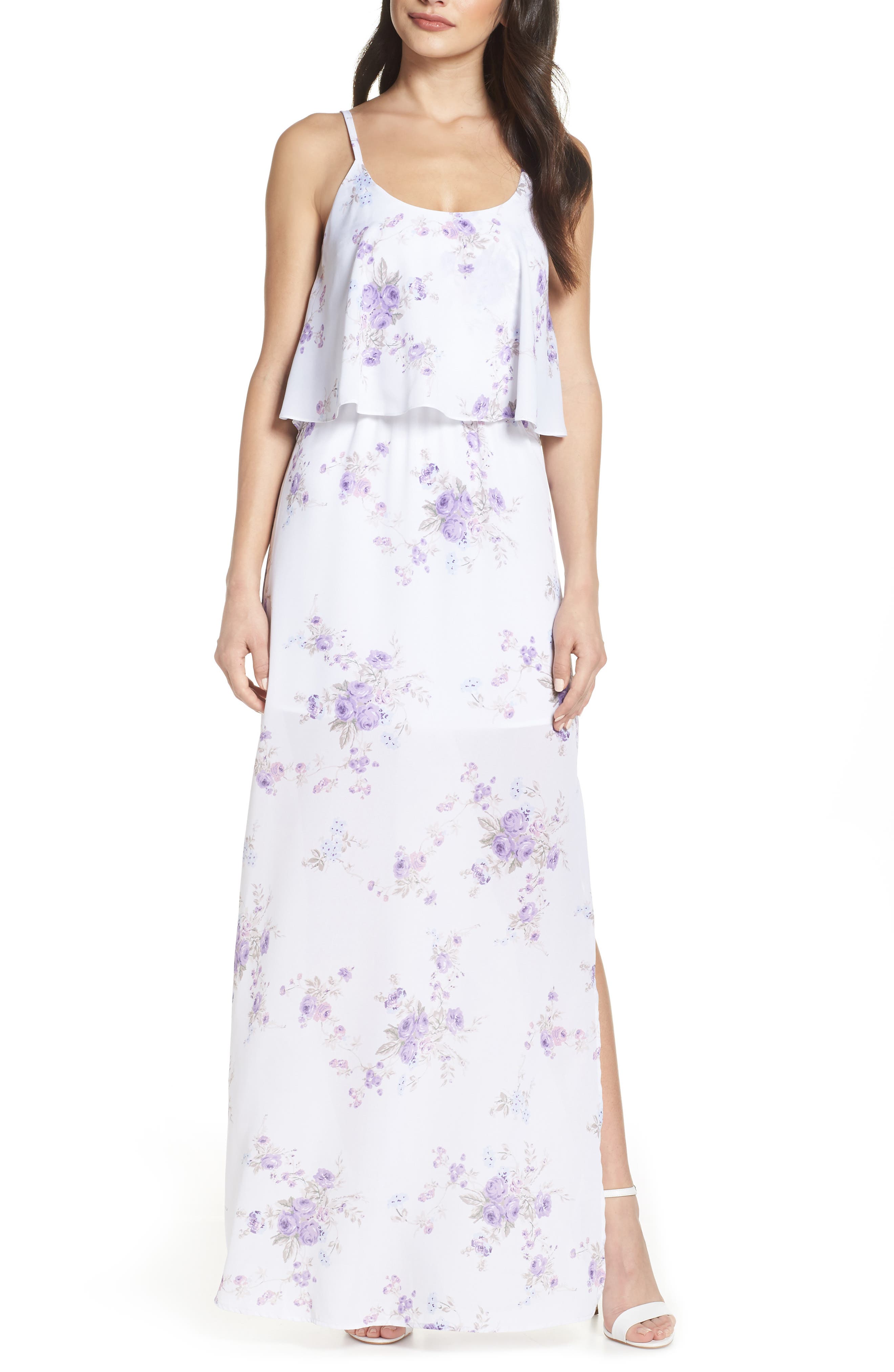 Wayf The Carolina Popover Gown, Purple