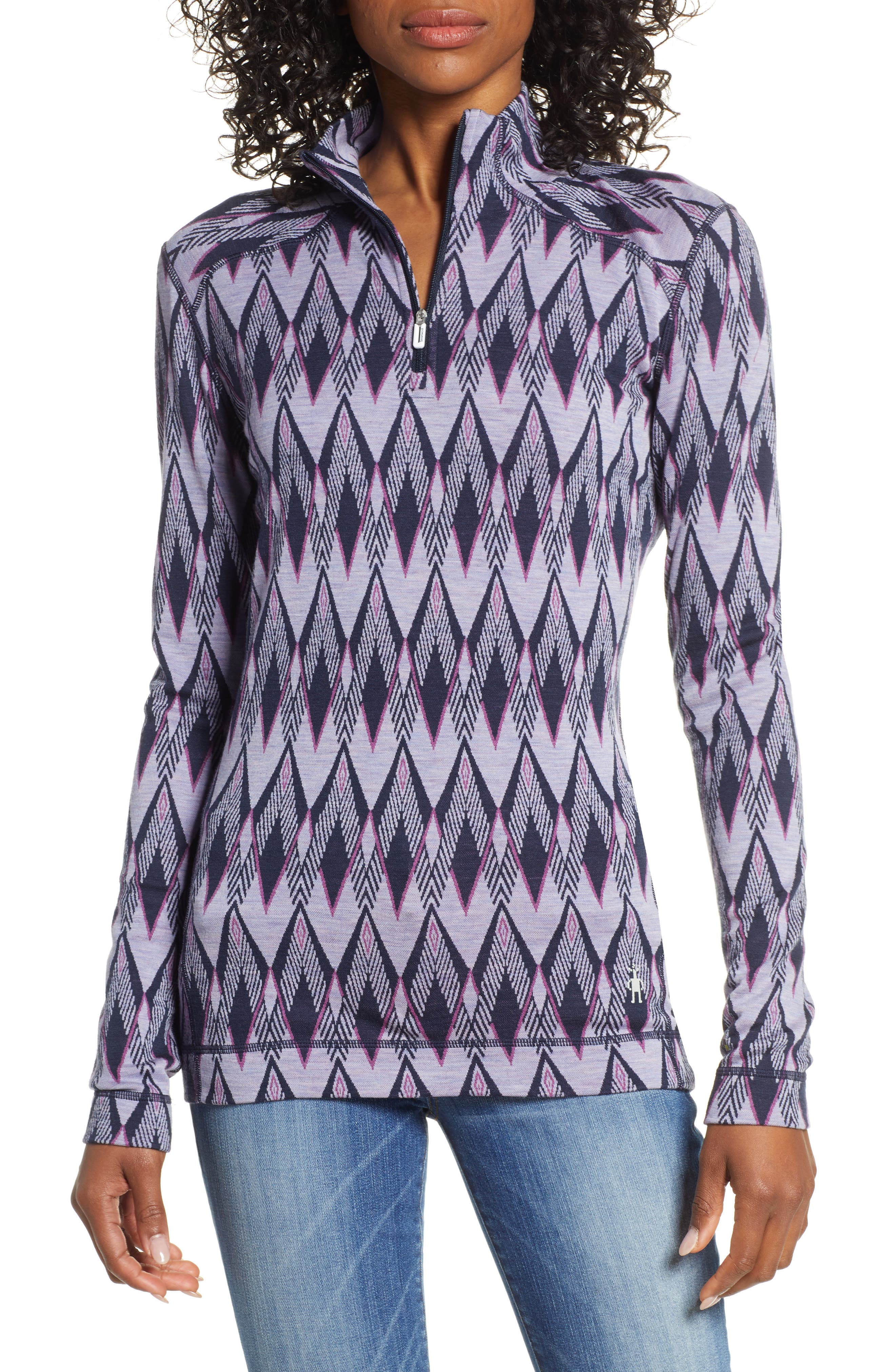 Smartwool Merino 250 Quarter Zip Base Layer Top, Purple