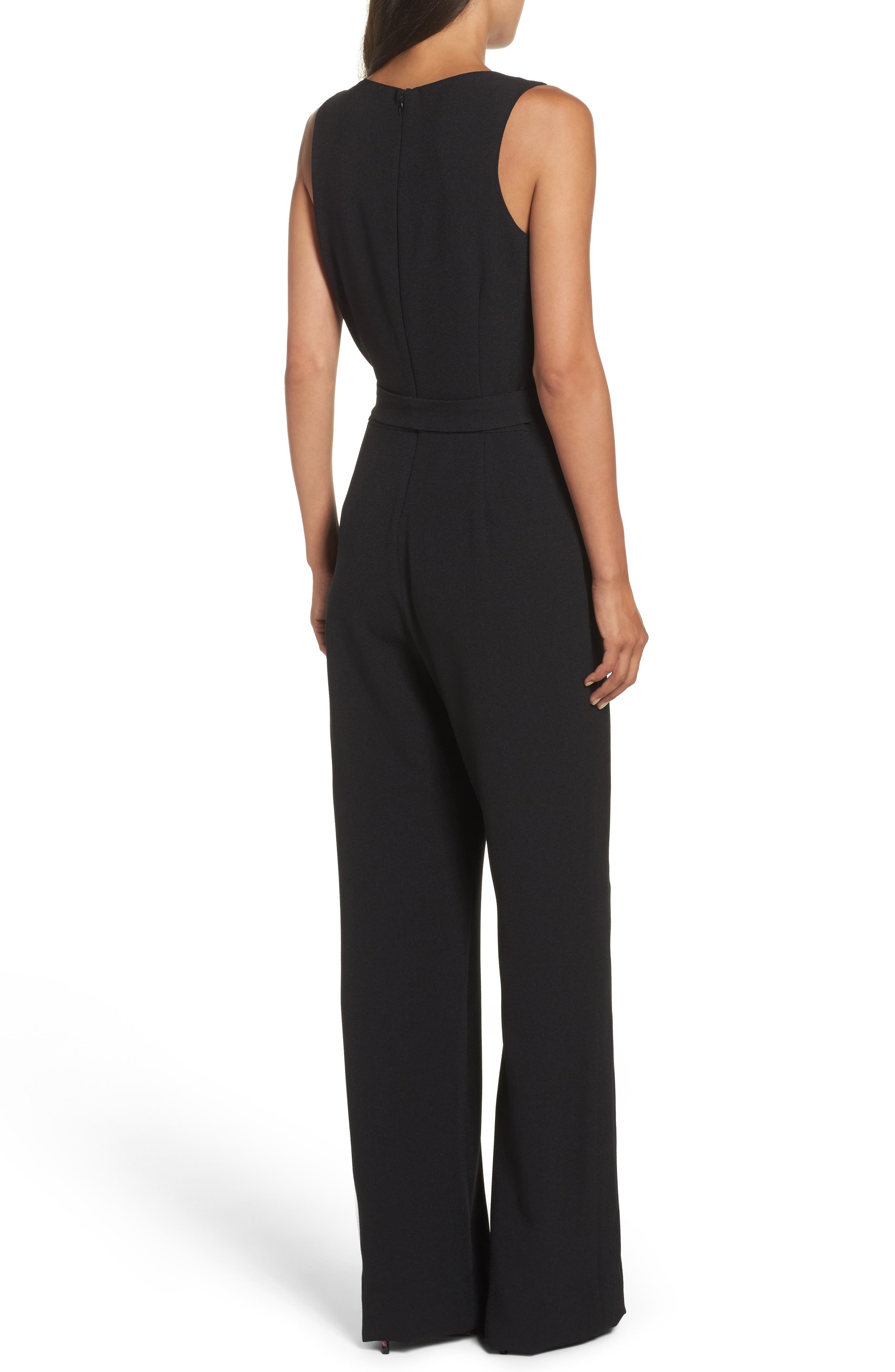 vince camuto tie front wide leg jumpsuit