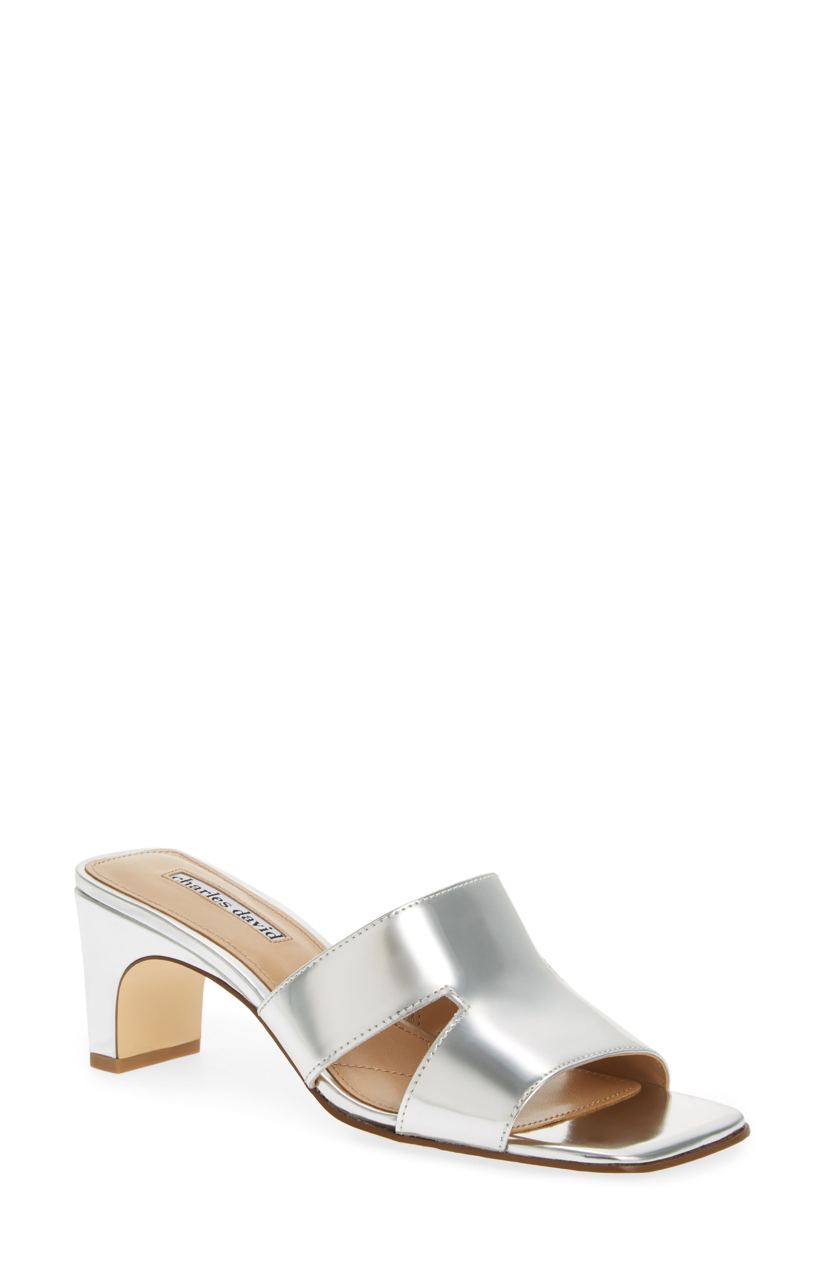 Charles David Harley Slide Sandal- Metallic