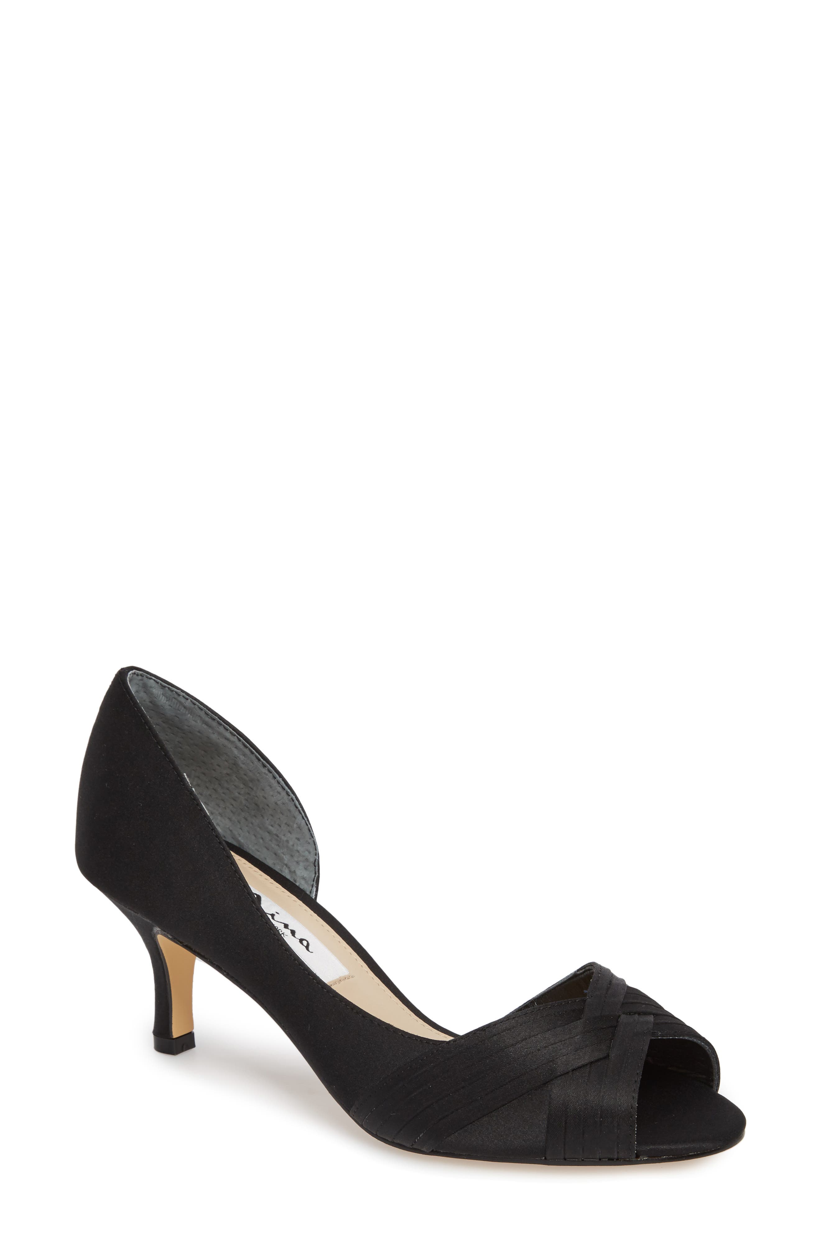 Nina Contesa Open Toe Pump, Black
