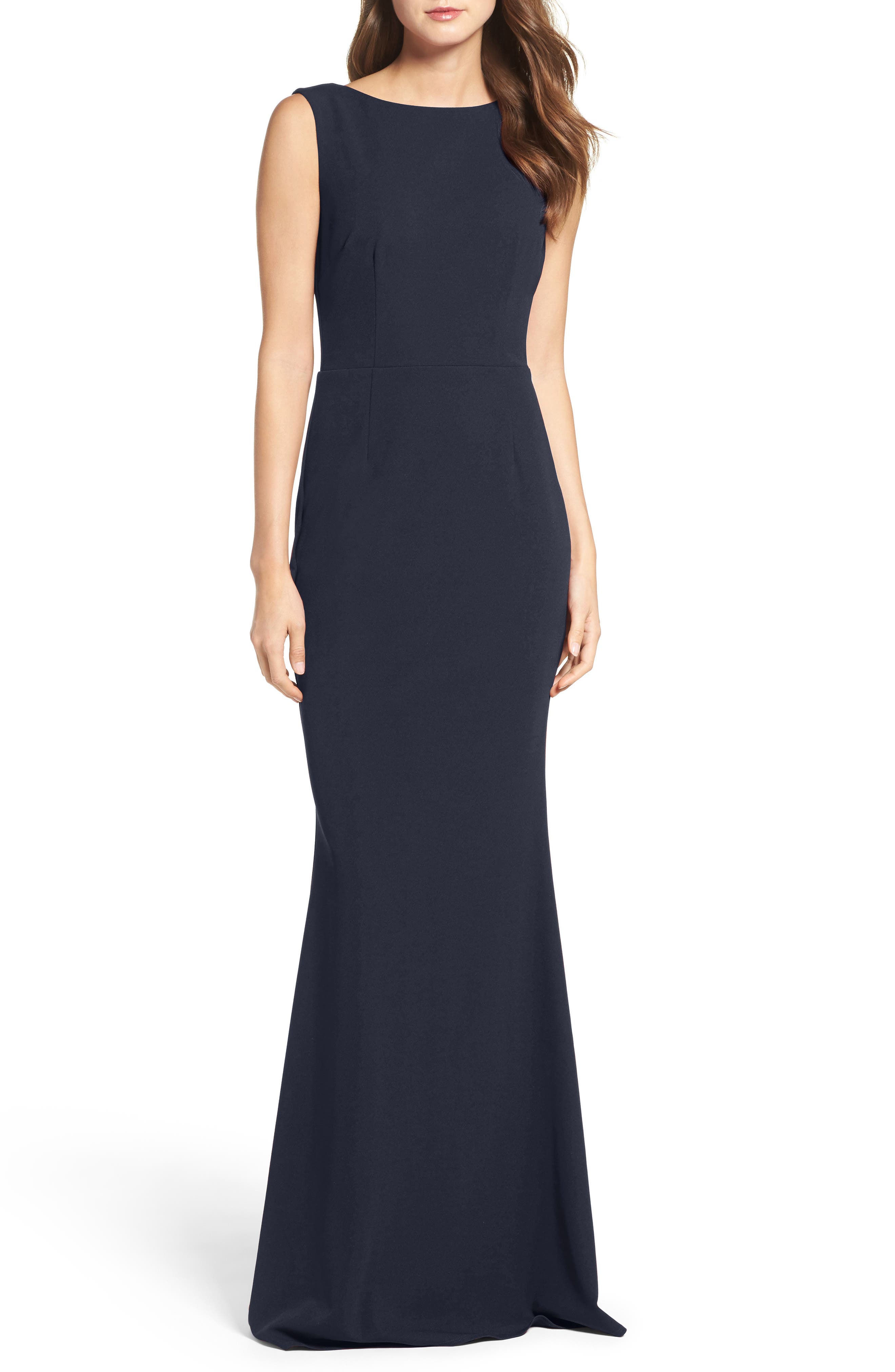 Katie May Vionnet Drape Back Crepe Gown