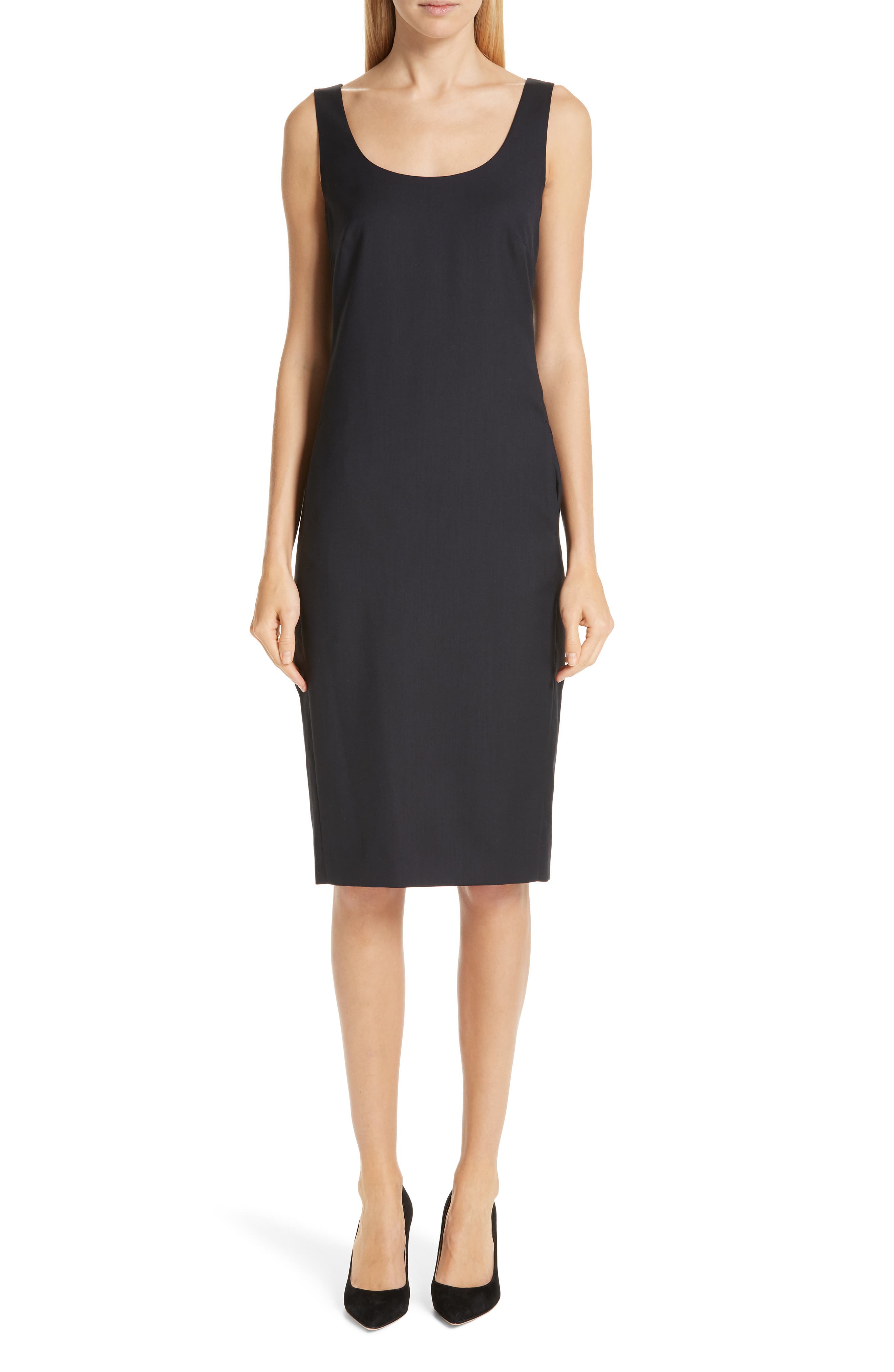 Max Mara Pompei Wool Sheath Dress, Blue