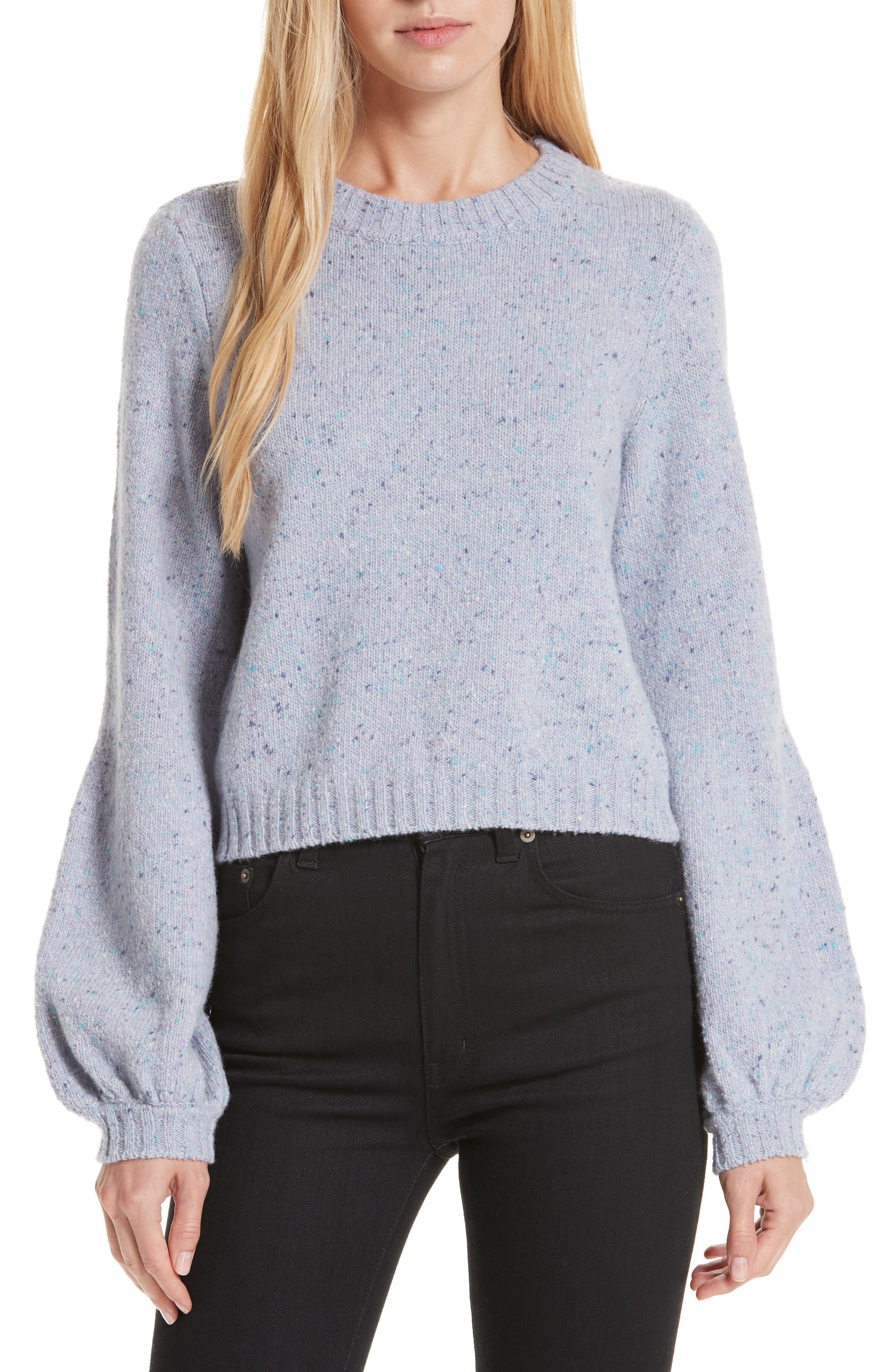 Milly Bell Sleeve Wool Blend Sweater, Size Petite - Blue