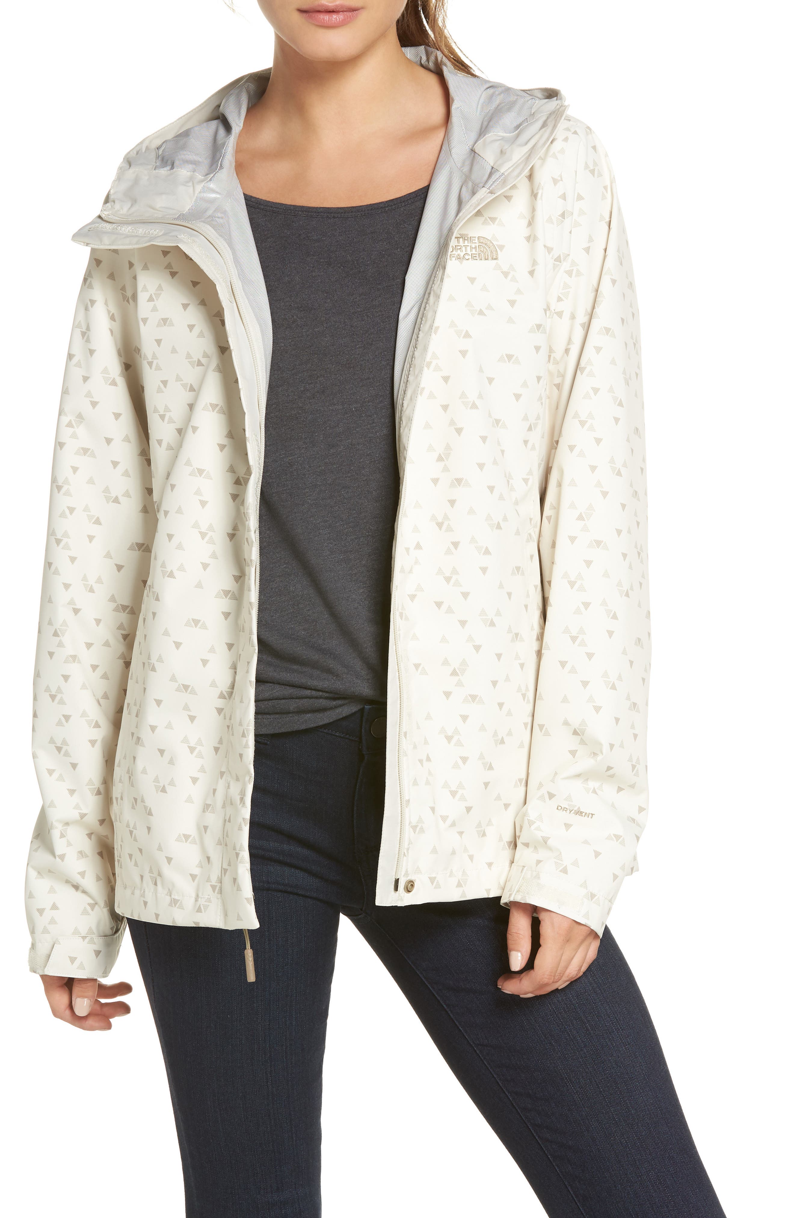 The North Face Venture Print Waterproof Jacket, Ivory