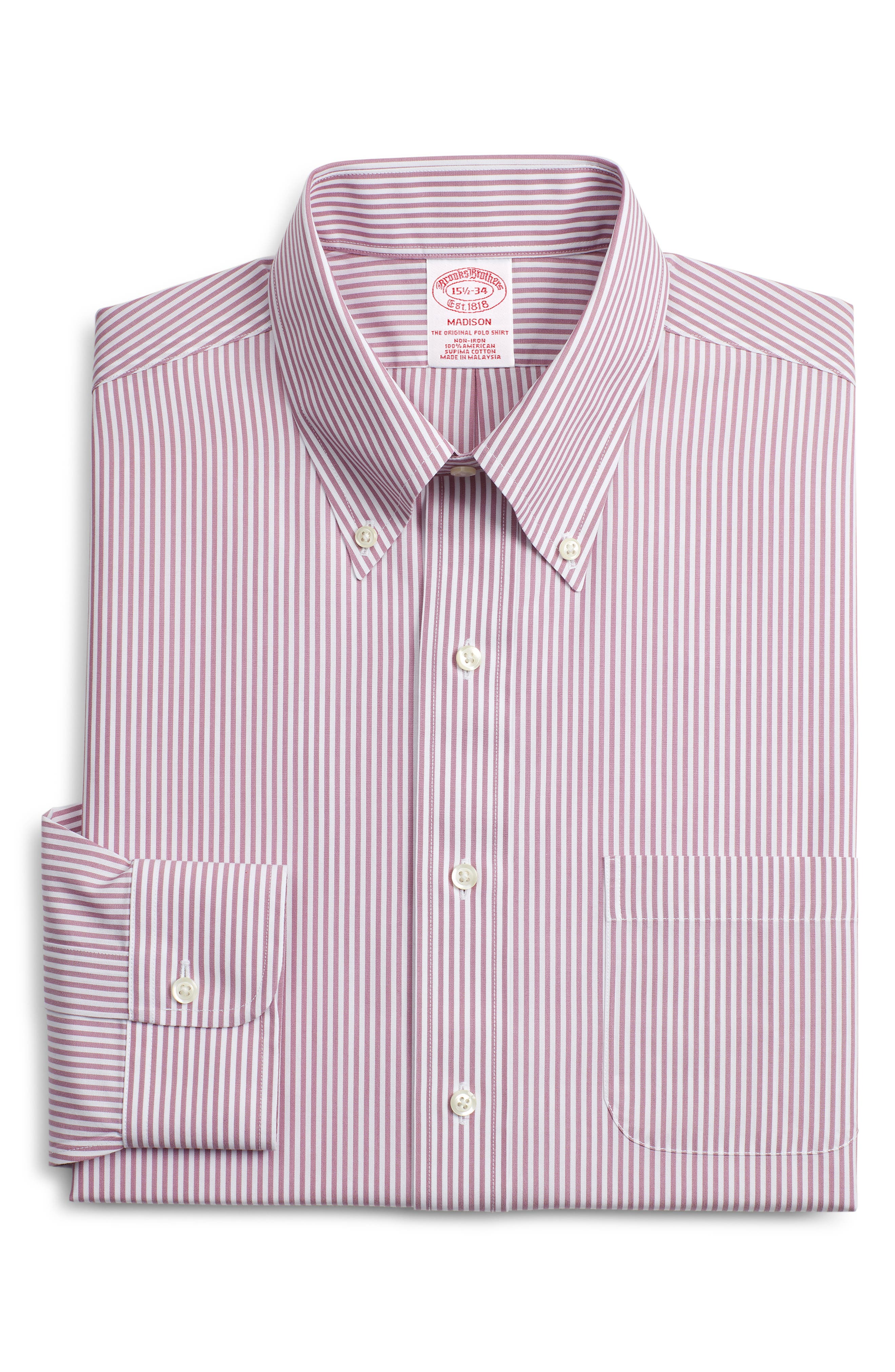Brooks Brothers Madison Classic Fit Stripe Dress Shirt (3 For $207)