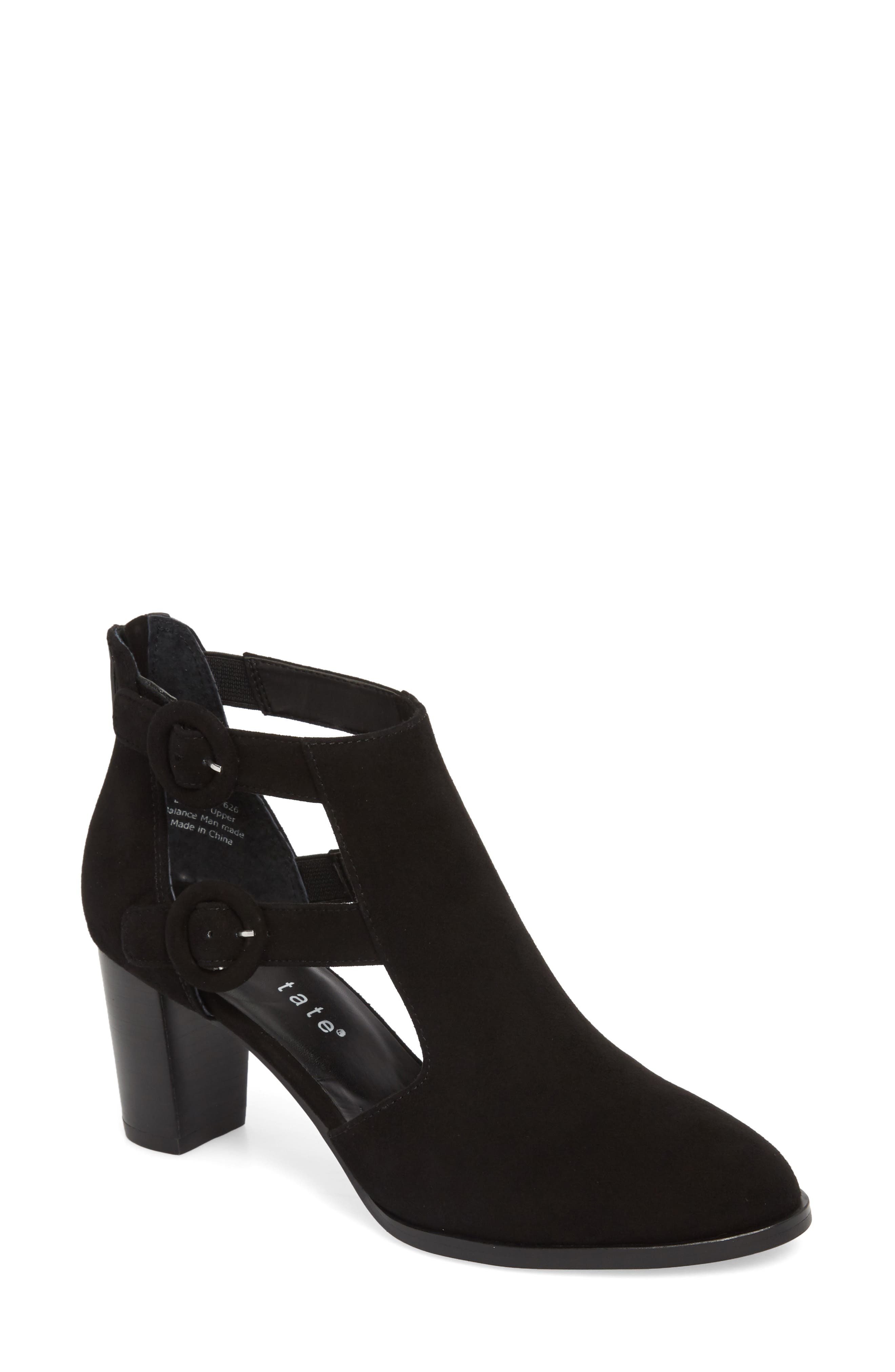 David Tate Exotic Caged Bootie, Black