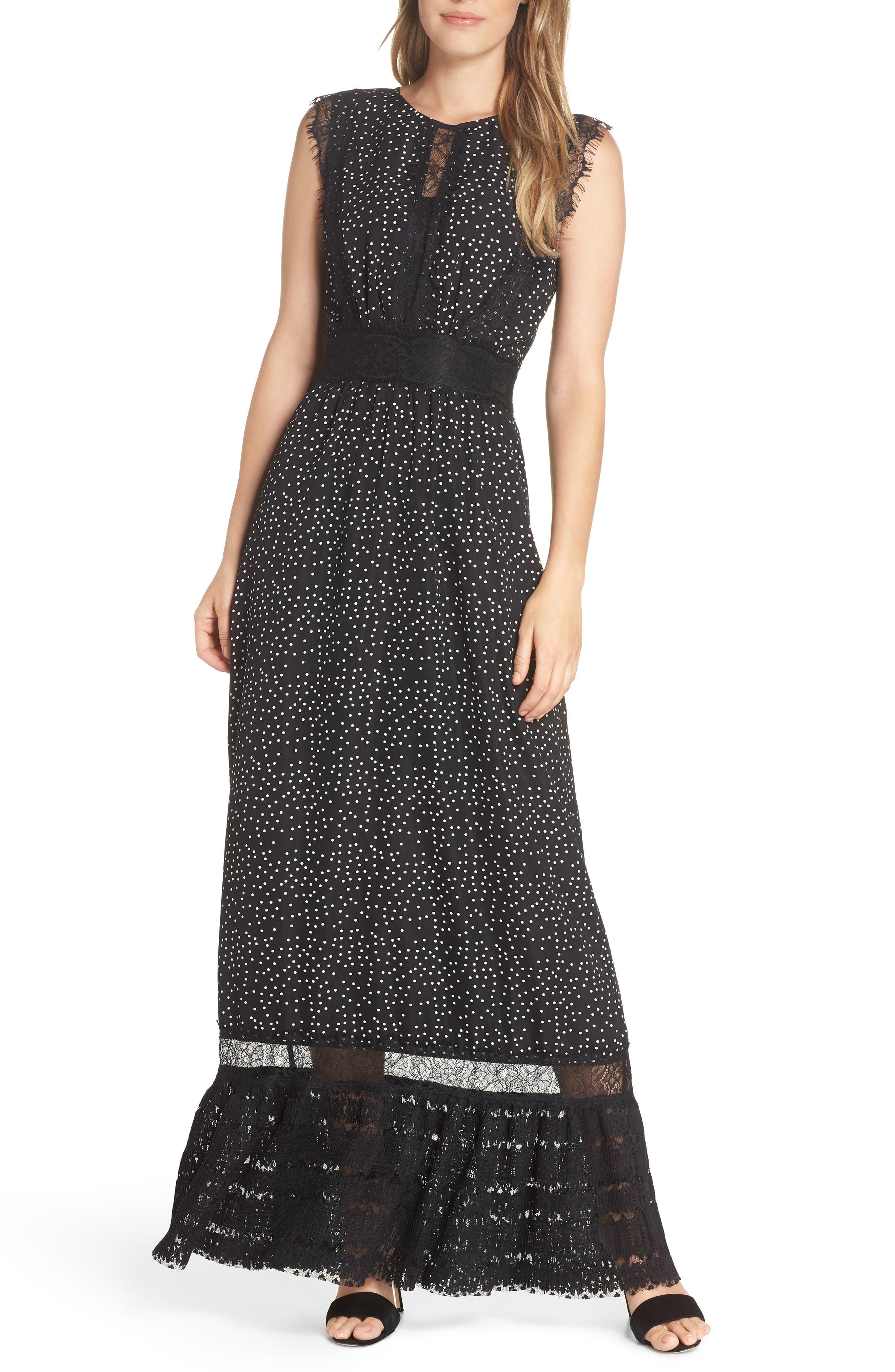 Adelyn Rae Georgette Maxi Dress, Black