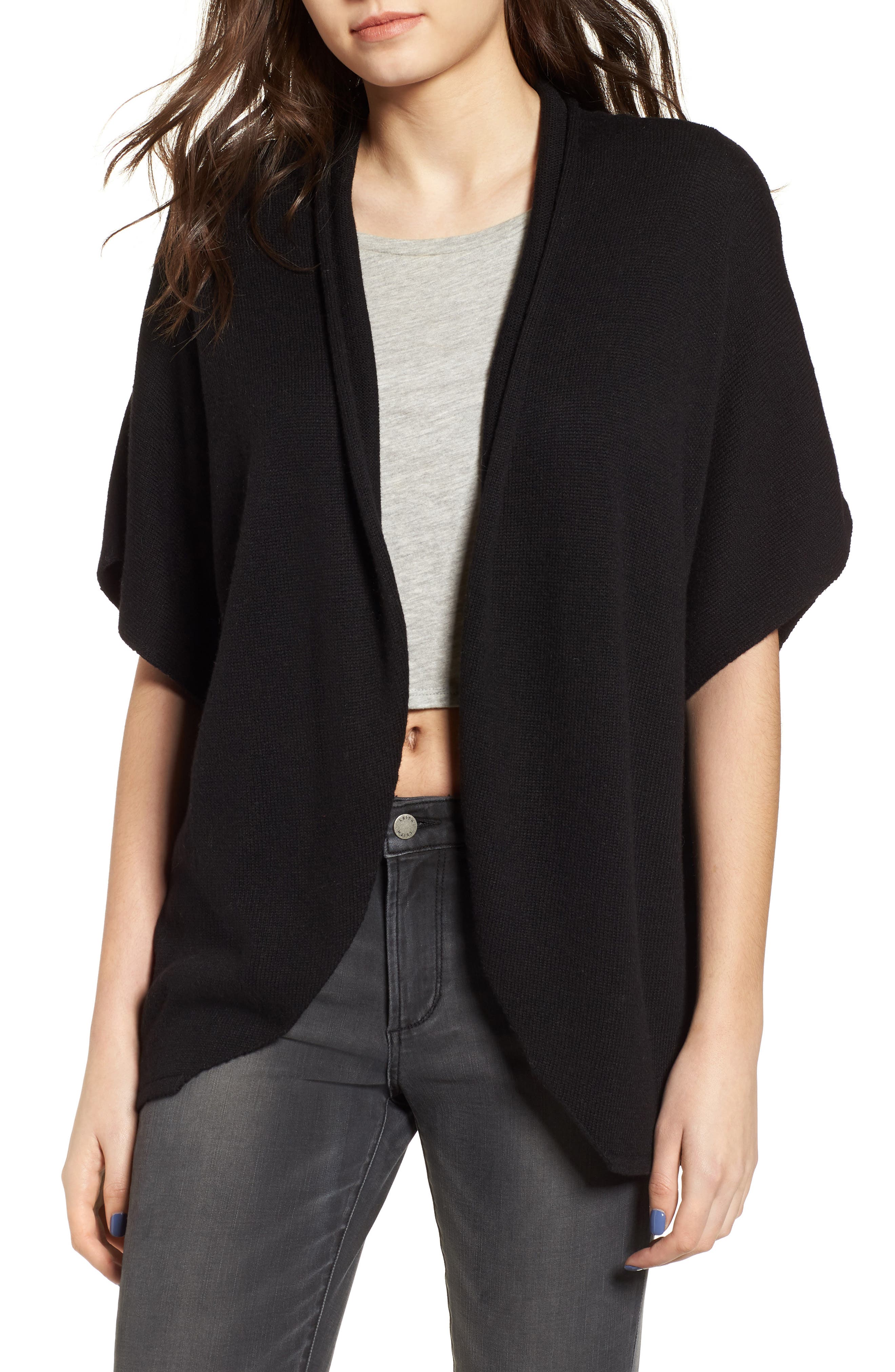 Leith Dolman Sleeve Cardigan, Black