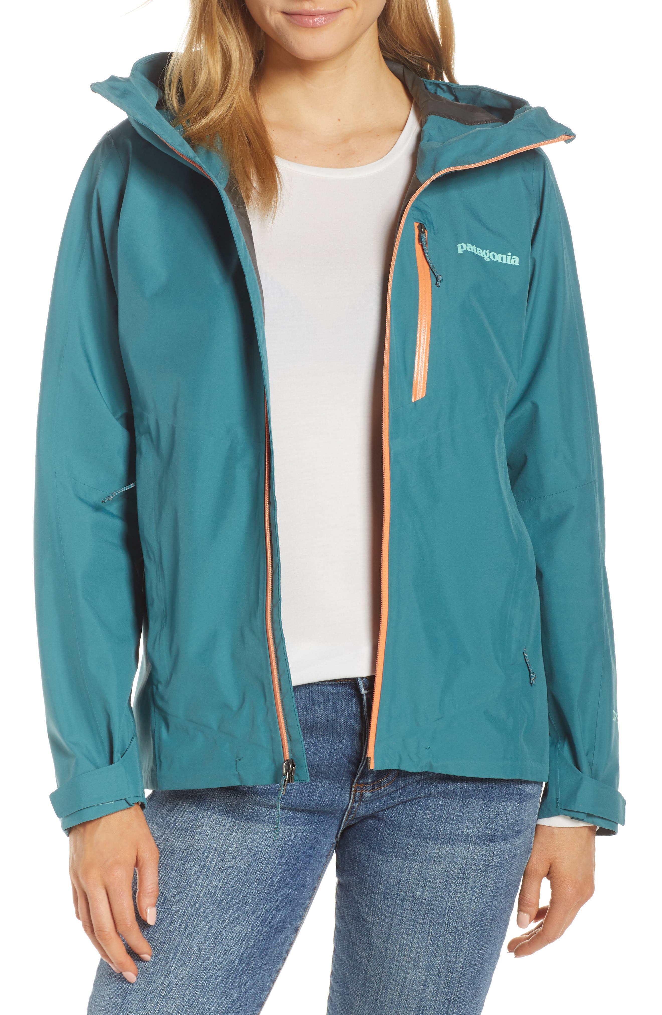 Patagonia Calcite Hooded Jacket, Blue/green