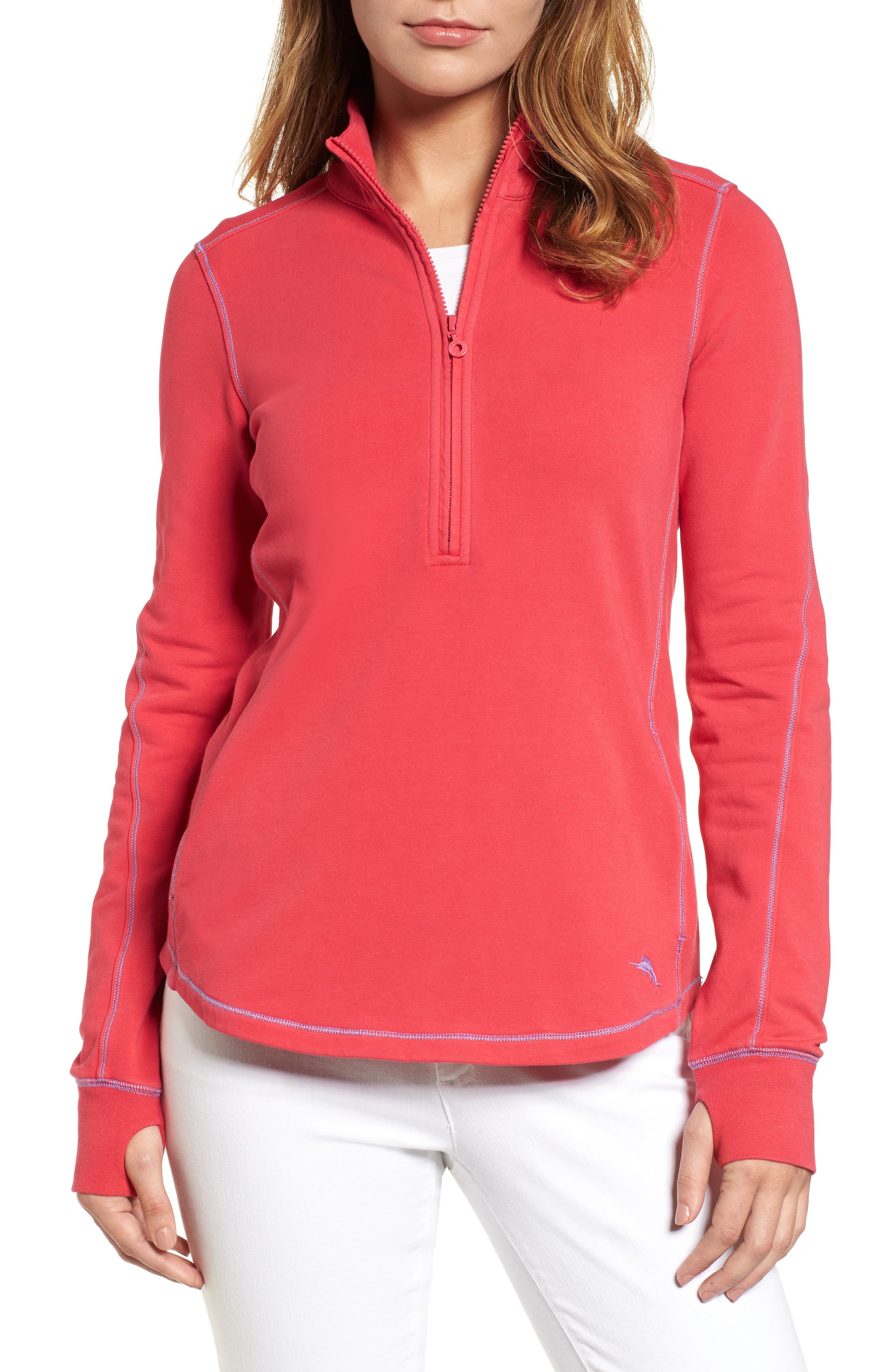 Tommy Bahama Jen And Terry Half Zip Top, Pink